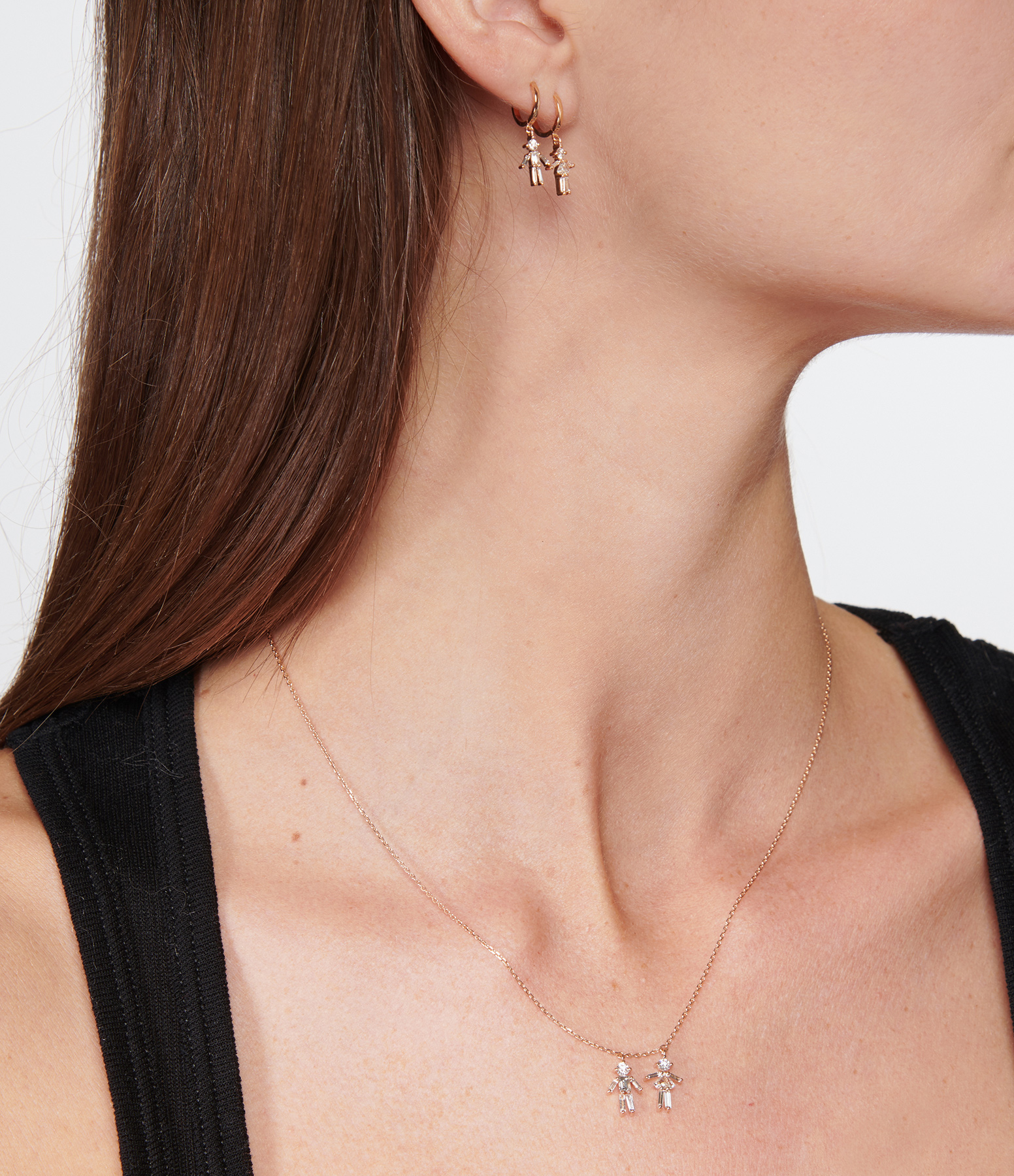 Iconic Necklace for Girls and Boys in Rose Gold with Diamonds