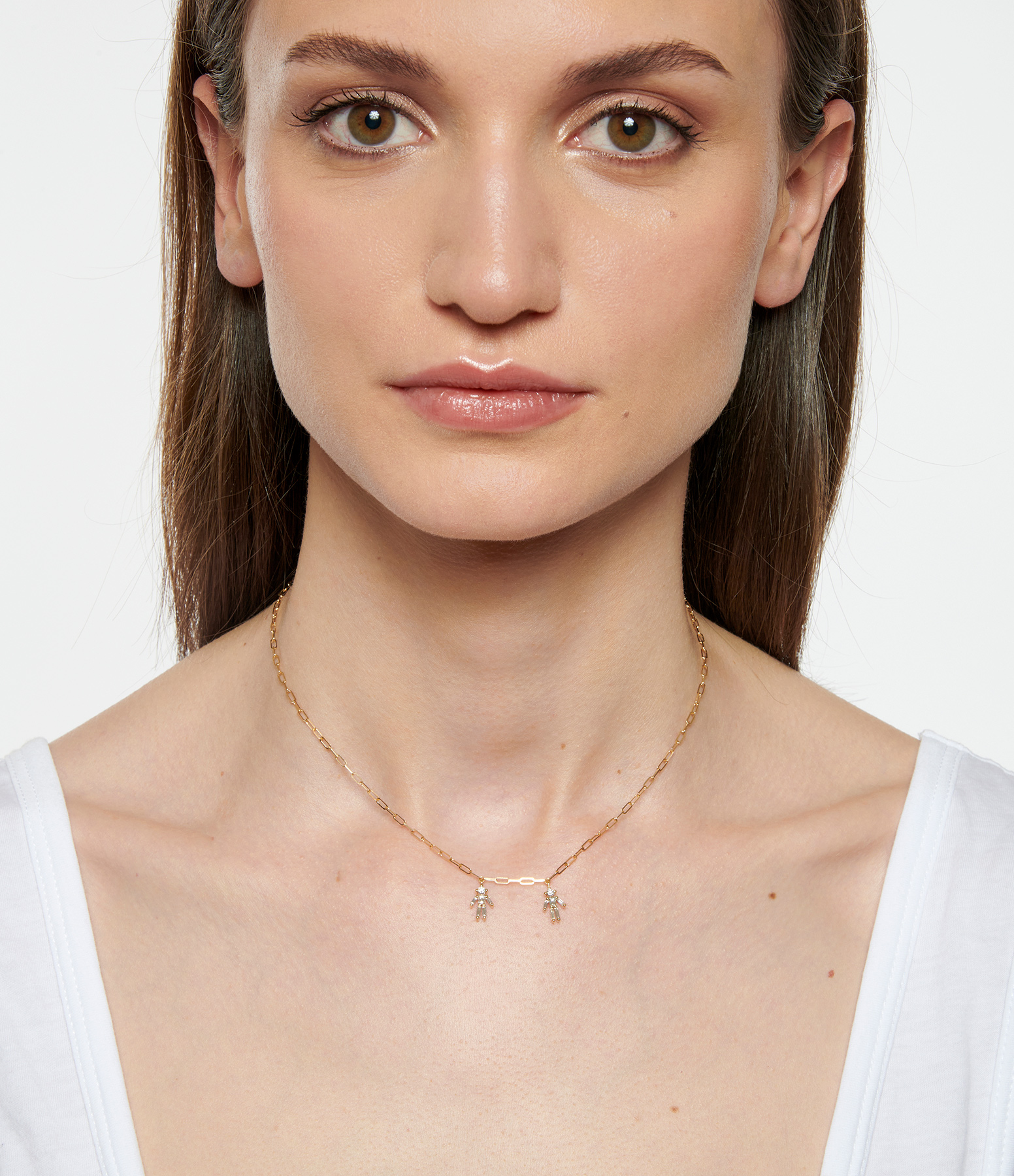 Boys’ Mini Double Choker Necklace in Yellow Gold