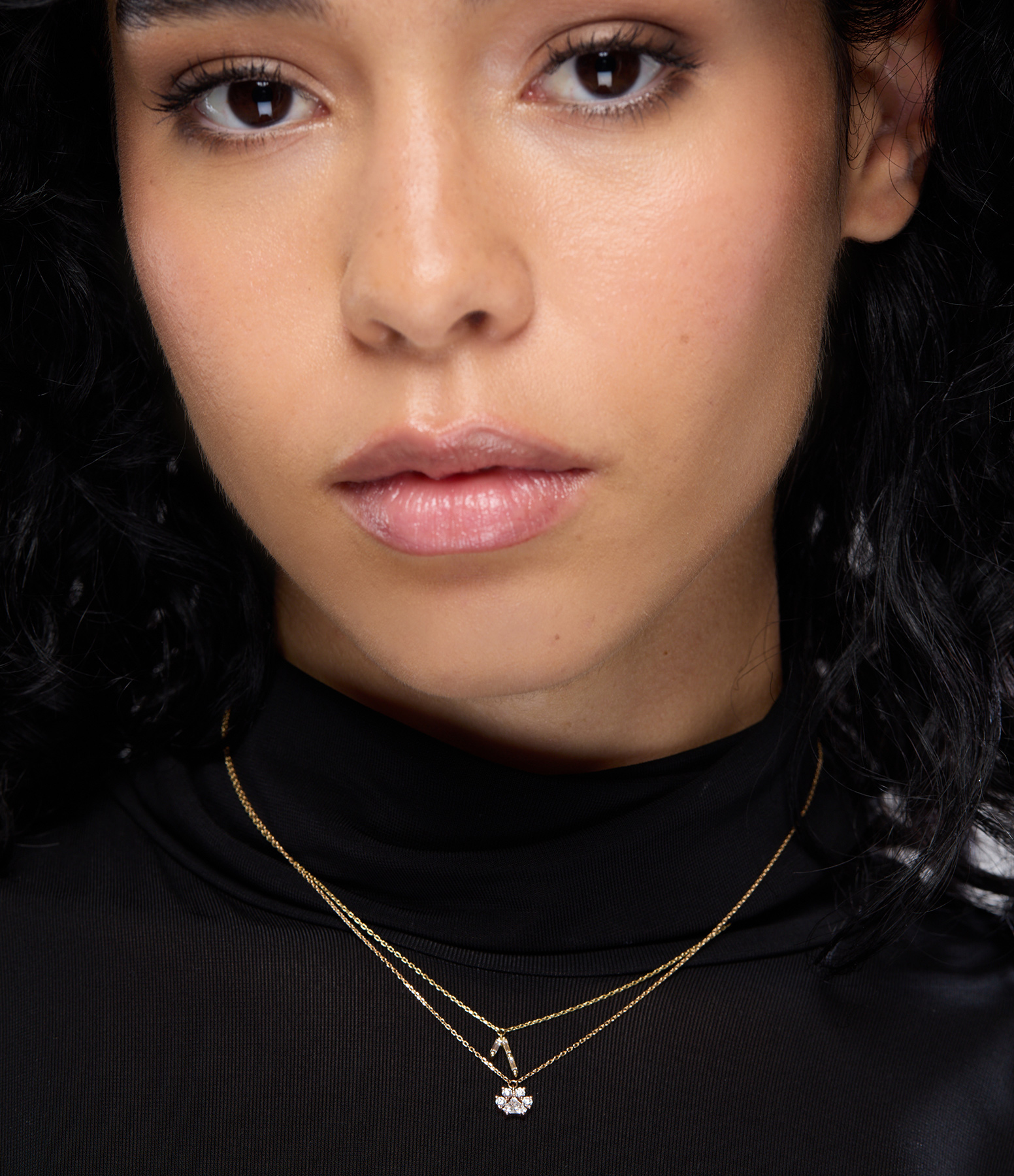 Number 1 Yellow Gold Diamond Necklace