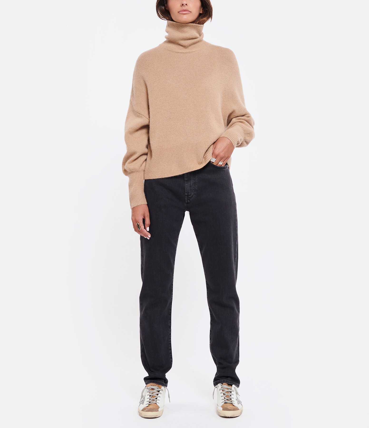Jean Wular Straight-leg Black Faded Cotton