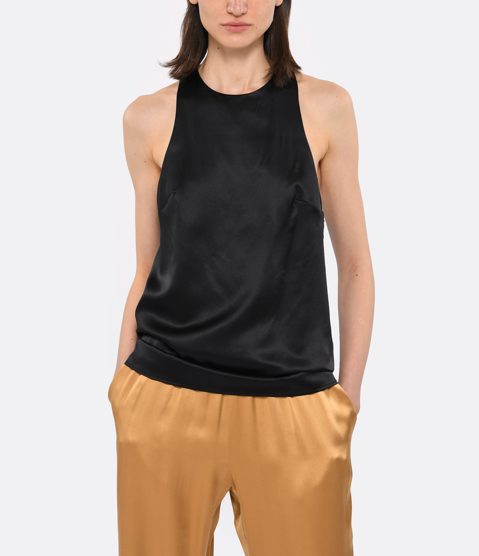Black Estor Silk Top
