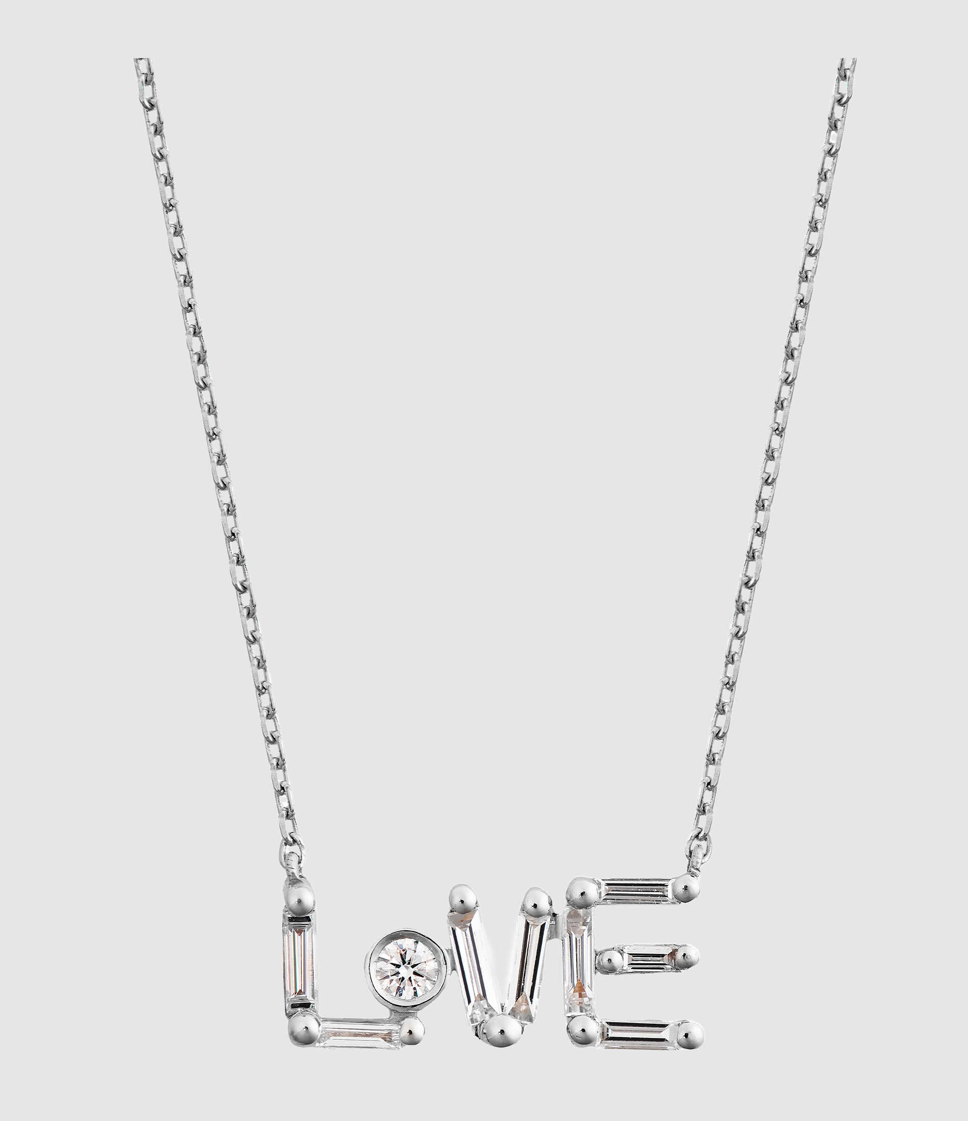 White Gold 'Love' Necklace