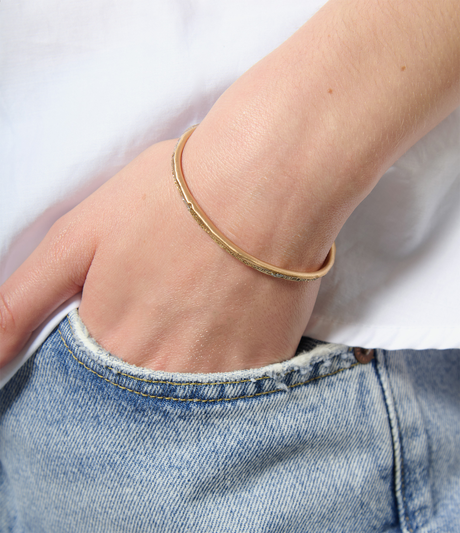 Gold-plated Silver Enamel Channel Bracelet