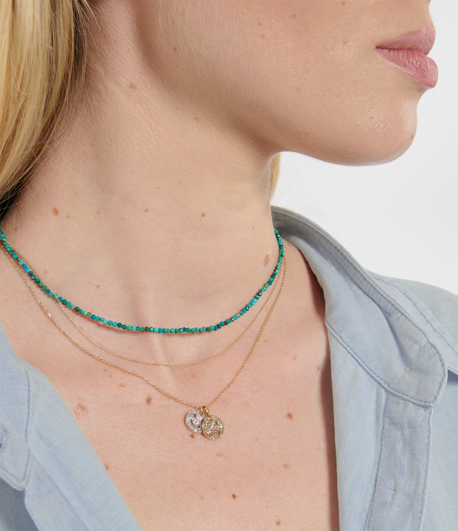 XS Gold Smiley Necklace