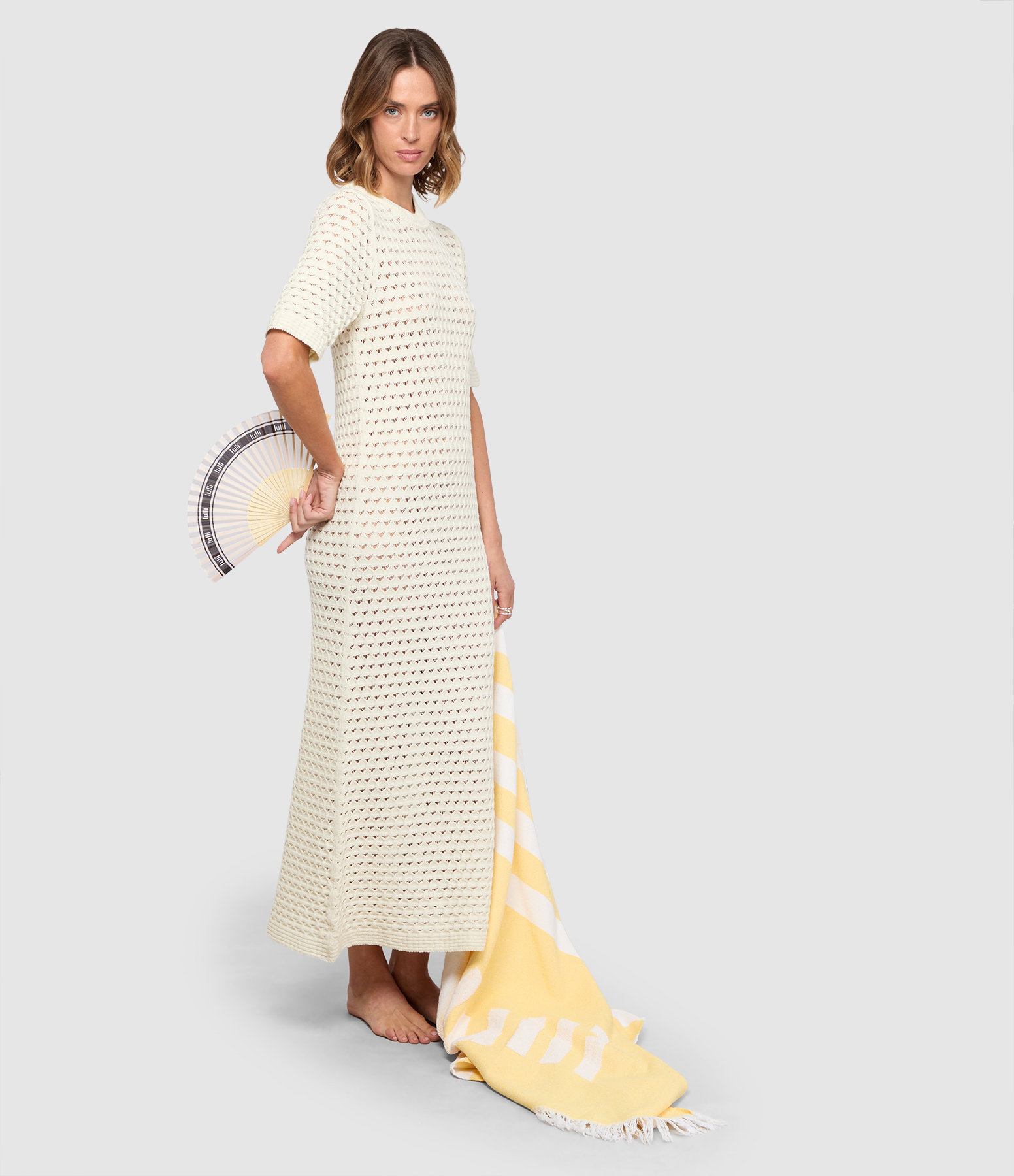 Lulli Yellow Terry Beach Towel