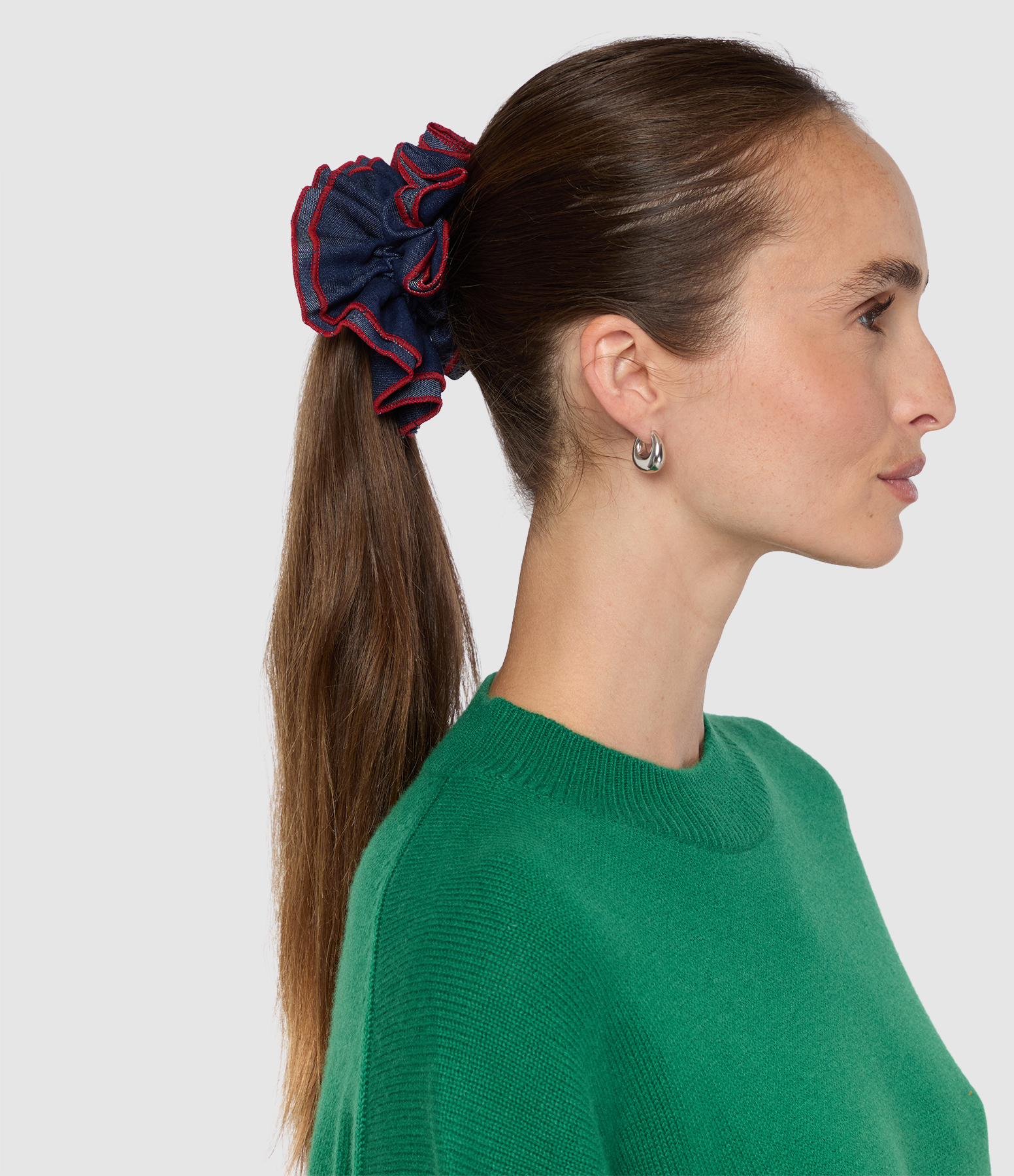 Lulli Red Denim Scrunchie