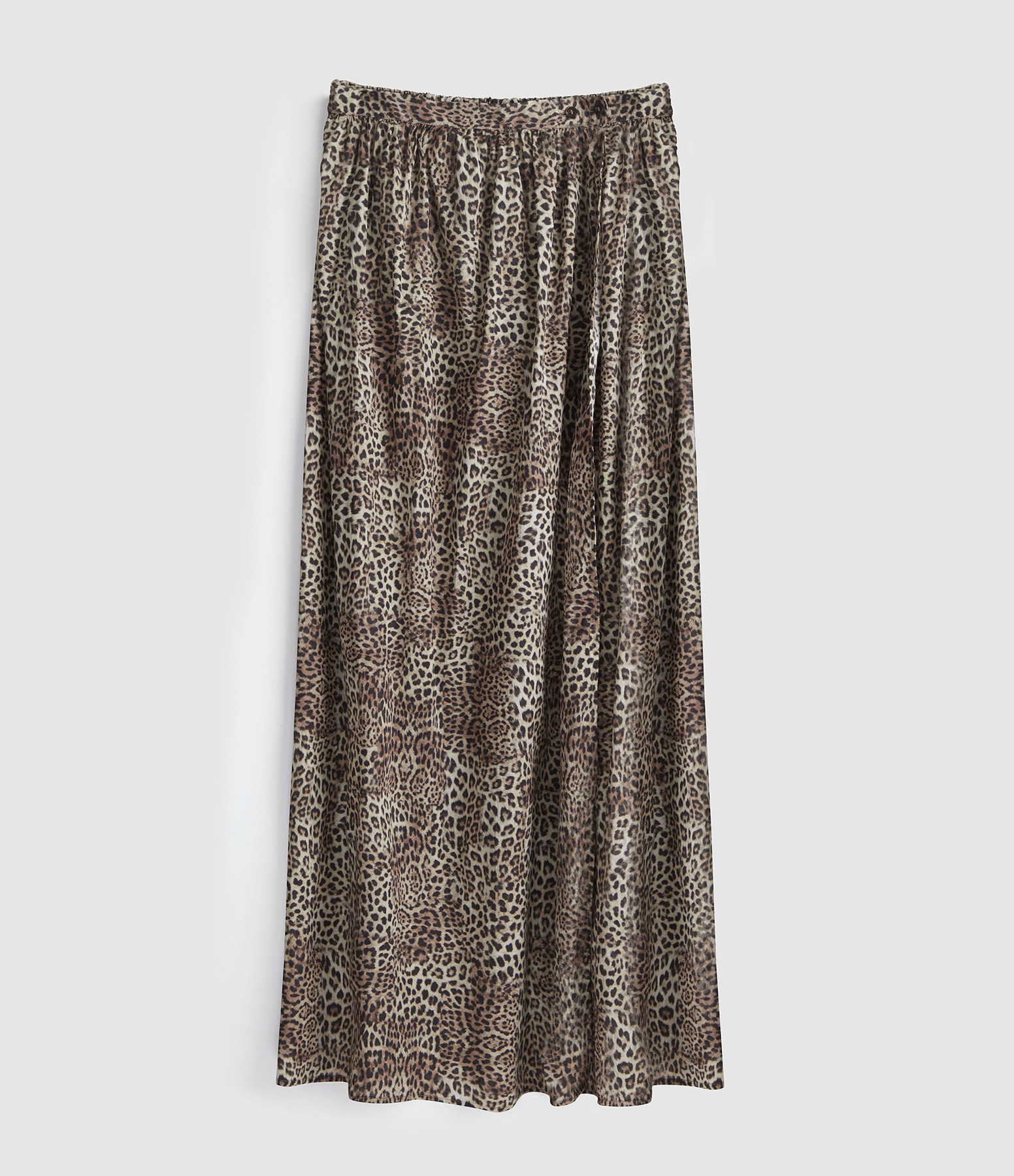 Naja Wrap Skirt in Leopard-Print Voile Cotton