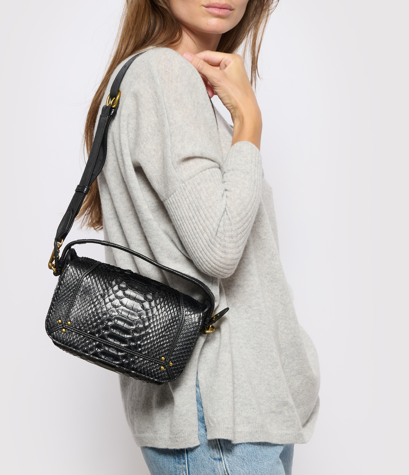 Pepito S Bag in Black Python