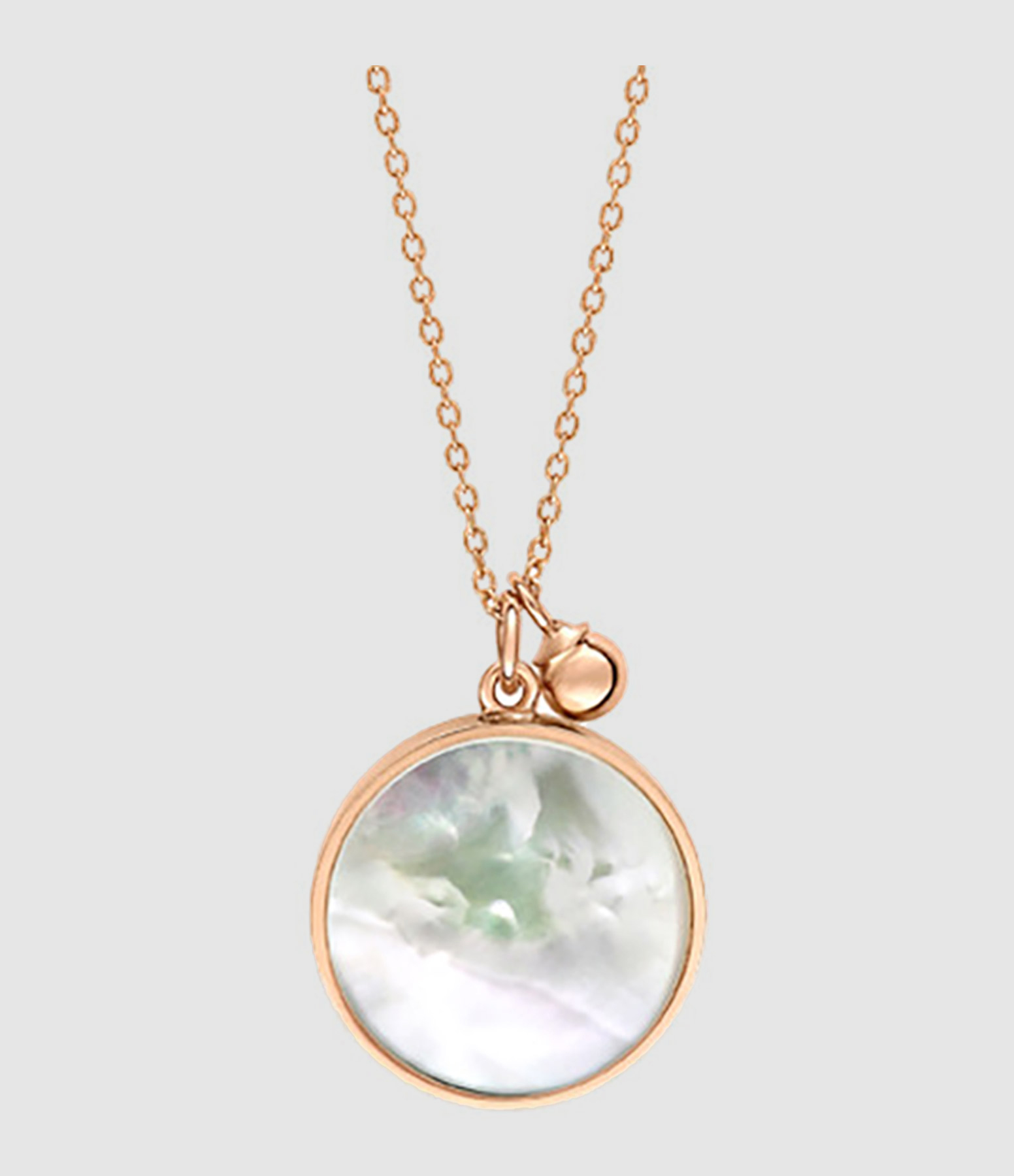 Ever Disc Pearl Necklace in Rose Gold