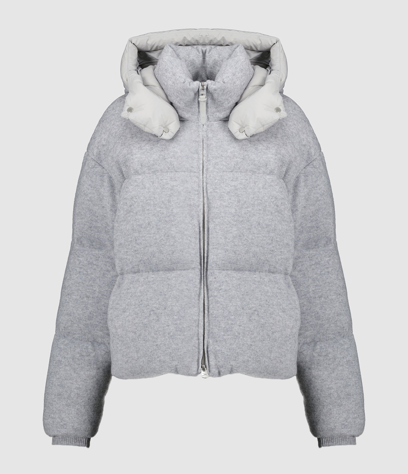 Tessy Light Grey Melange Puffer Jacket