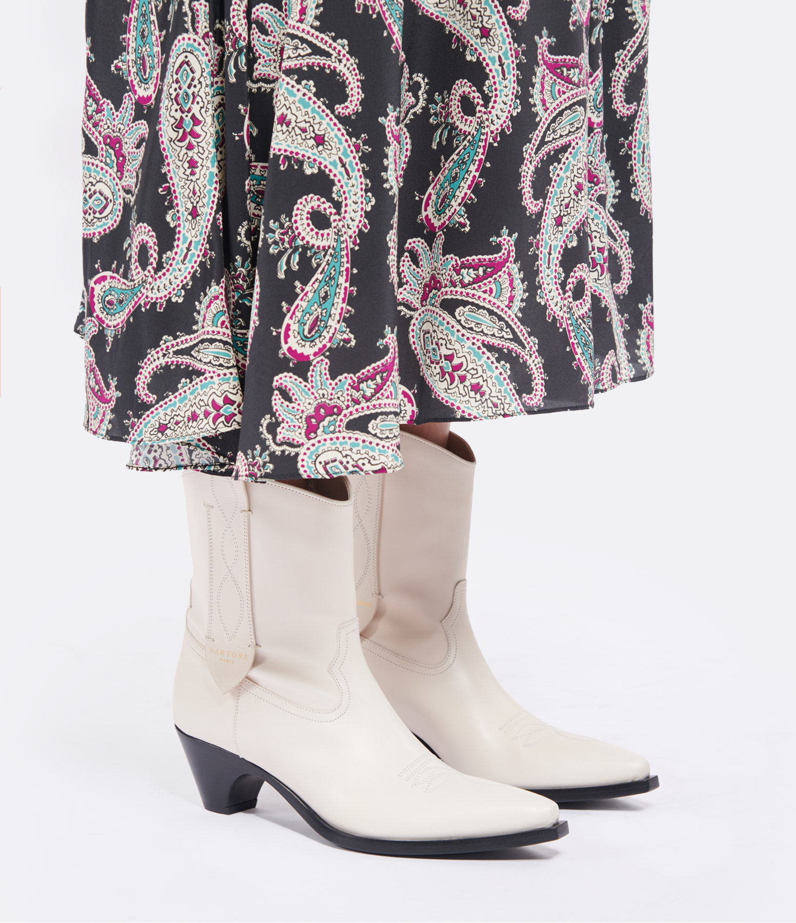 Justine Ankle Boots in Ecru Leather, a collaboration between Made in Tomboy and Sartore
