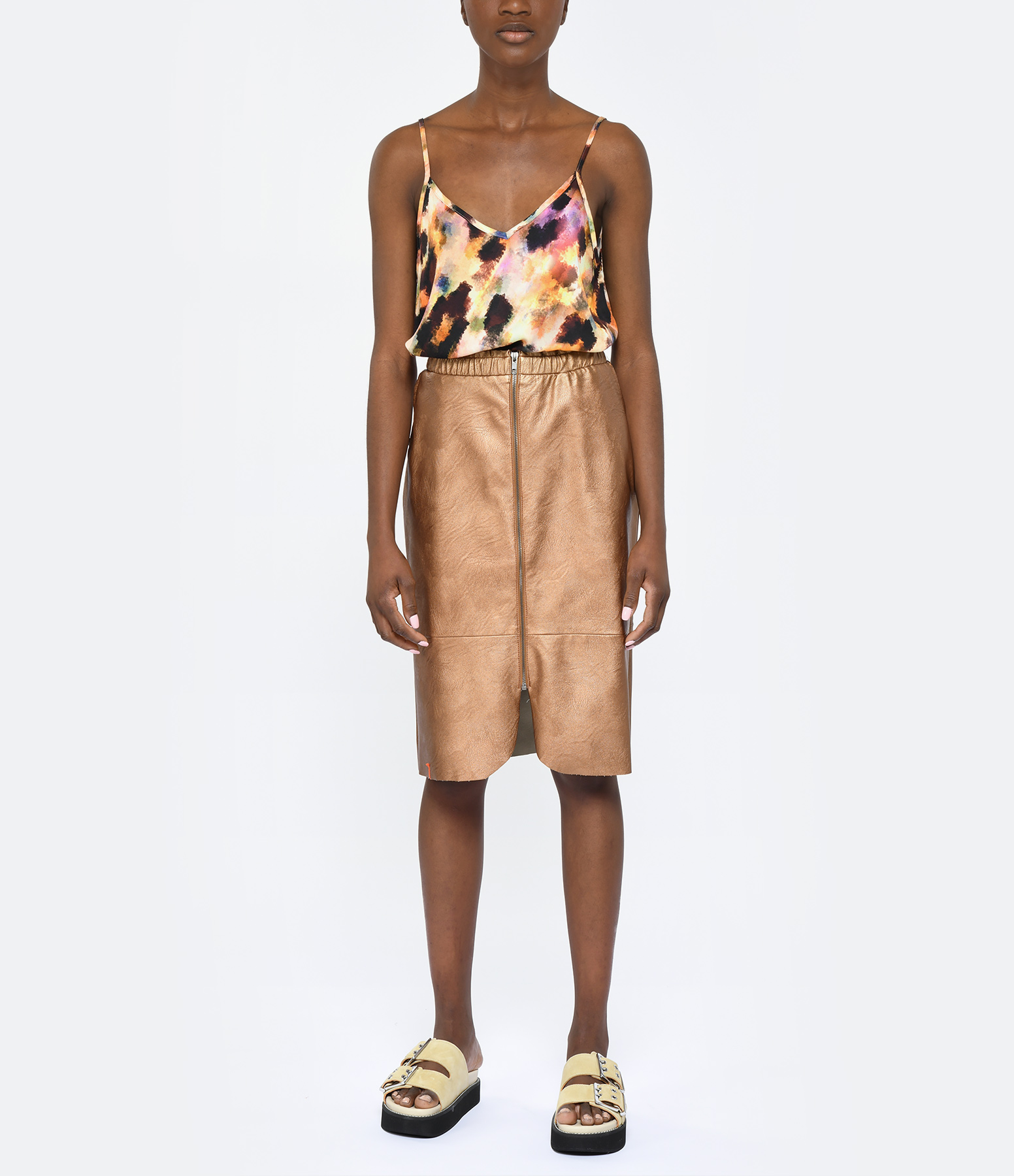 Midivegan Copper Skirt