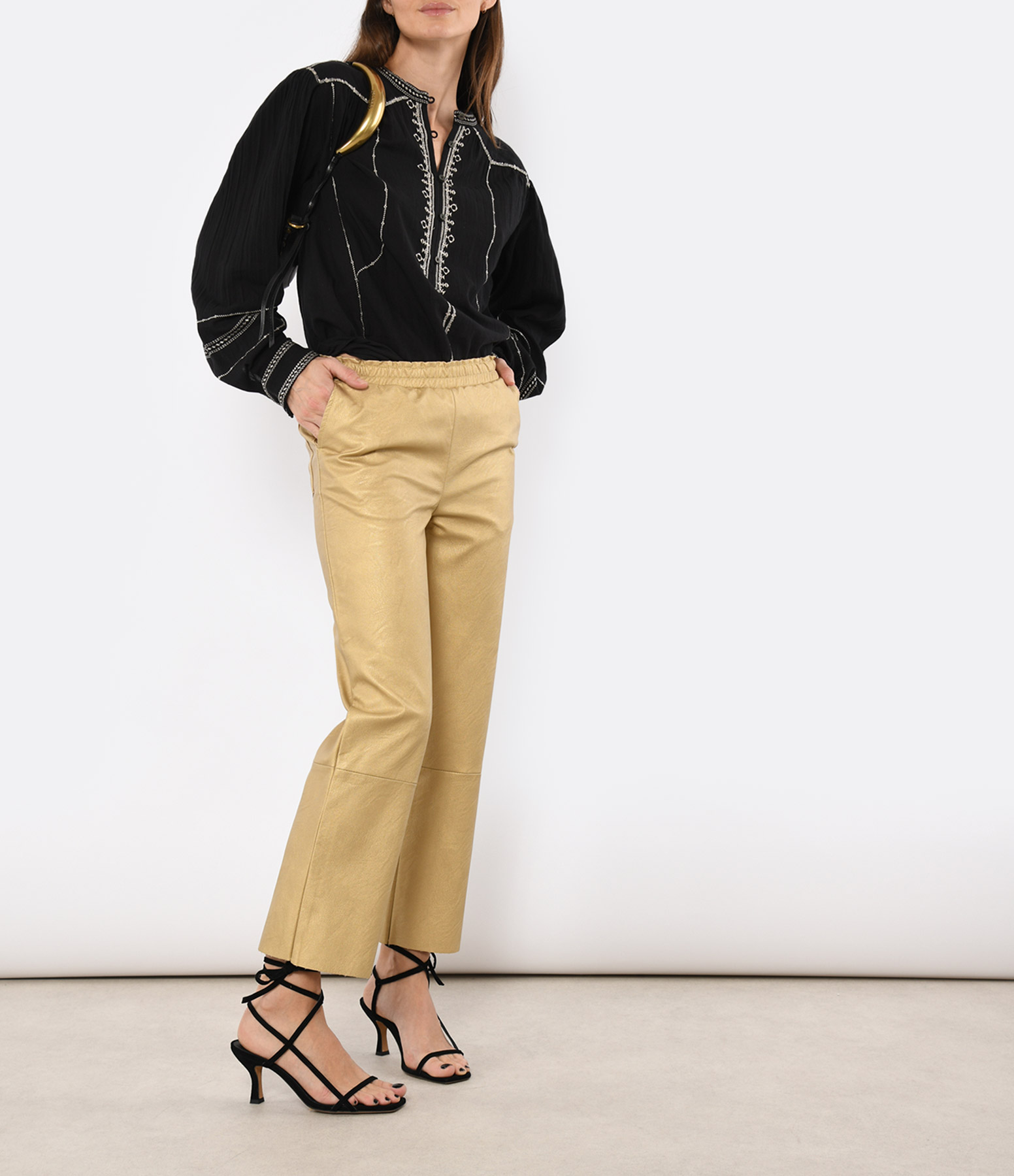 Pantavegan Golden Vegan Leather Trousers