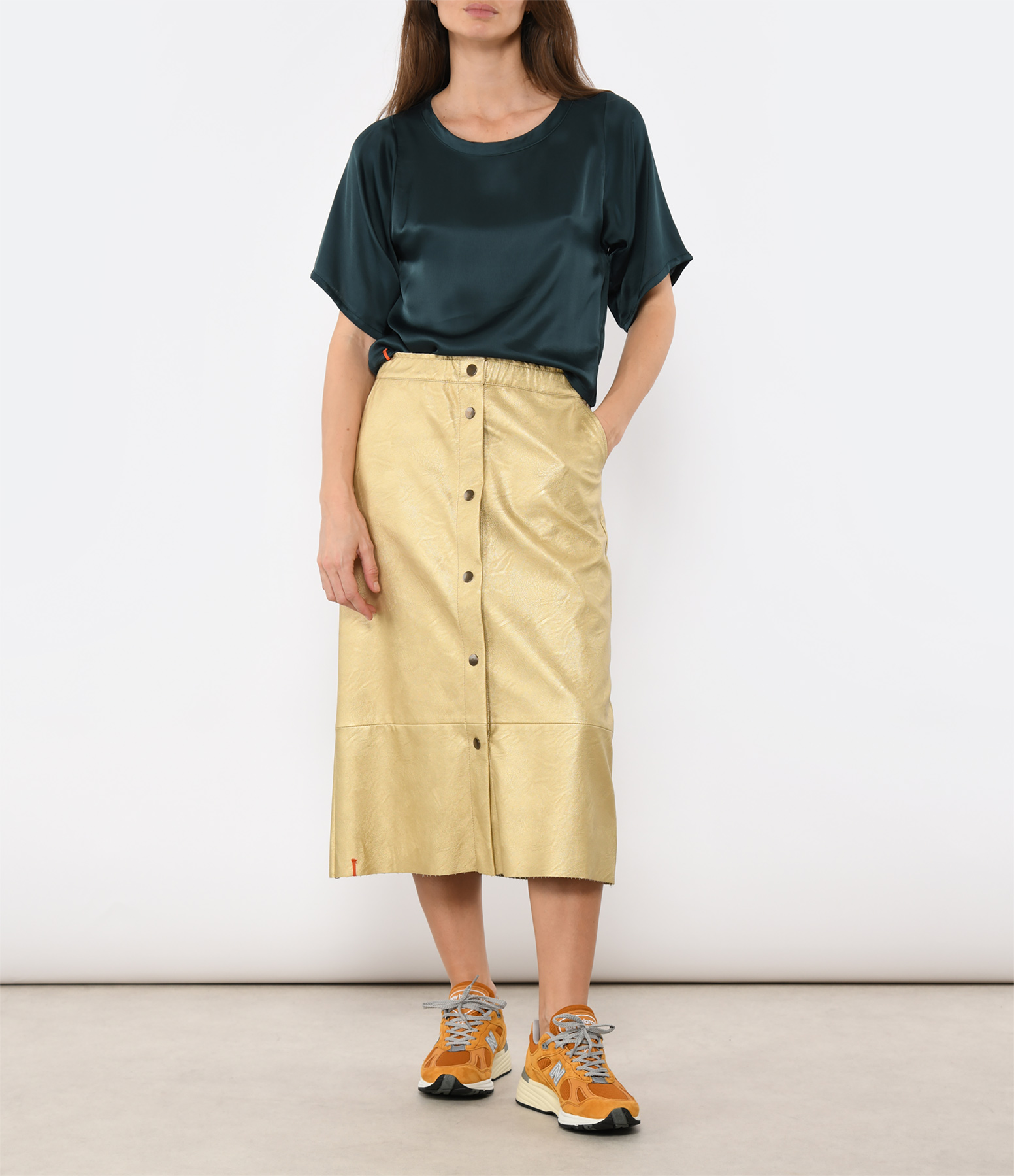 Snapvegan Gold Long Skirt