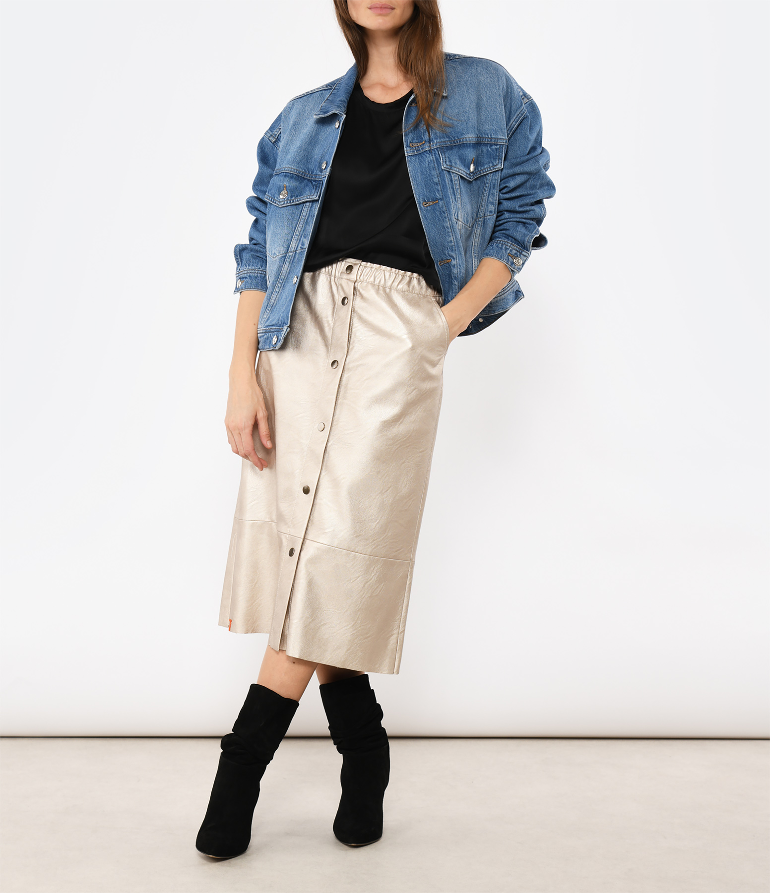 Snapvegan Champagne Long Skirt
