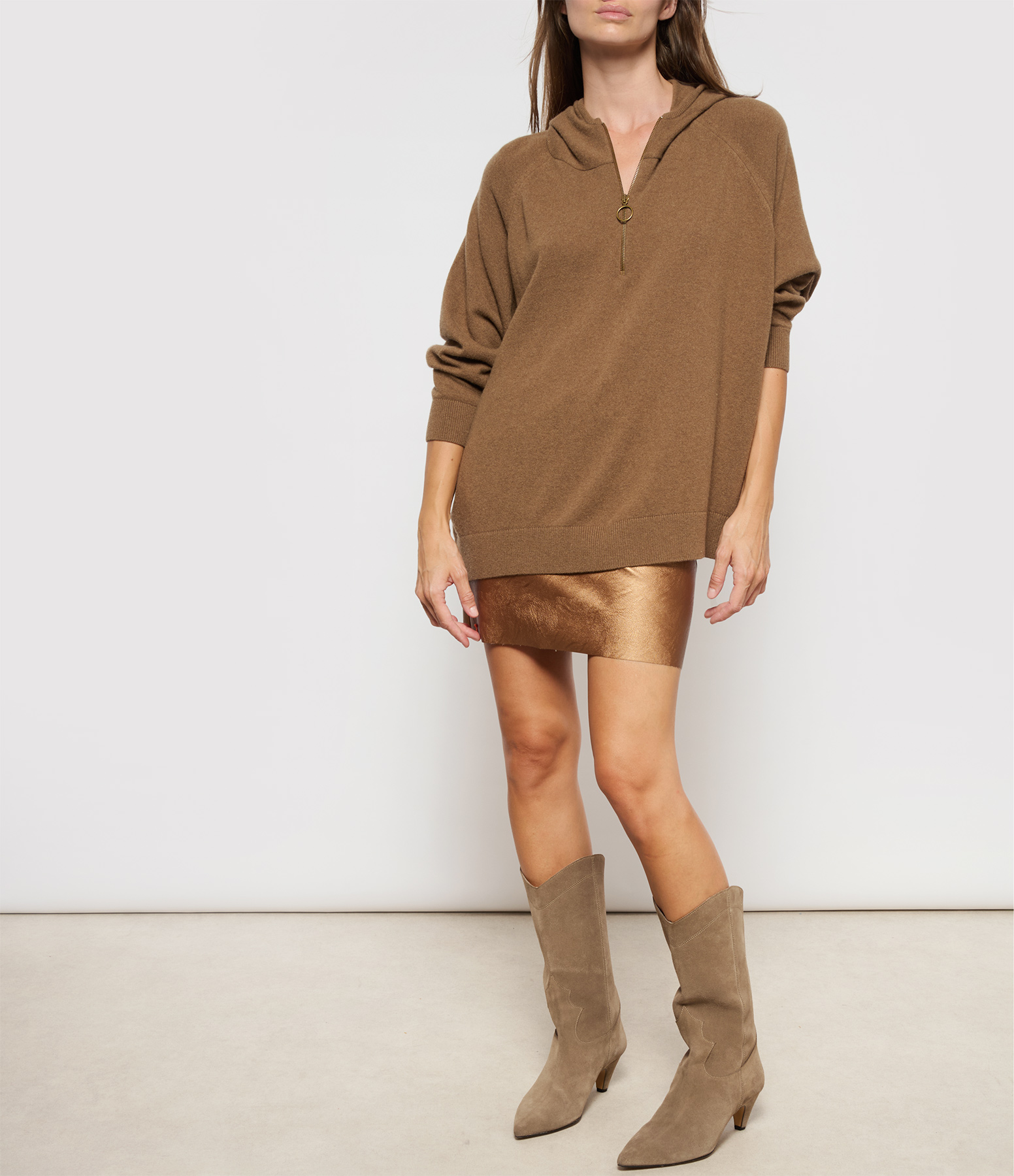 Minivegan Copper Short Skirt