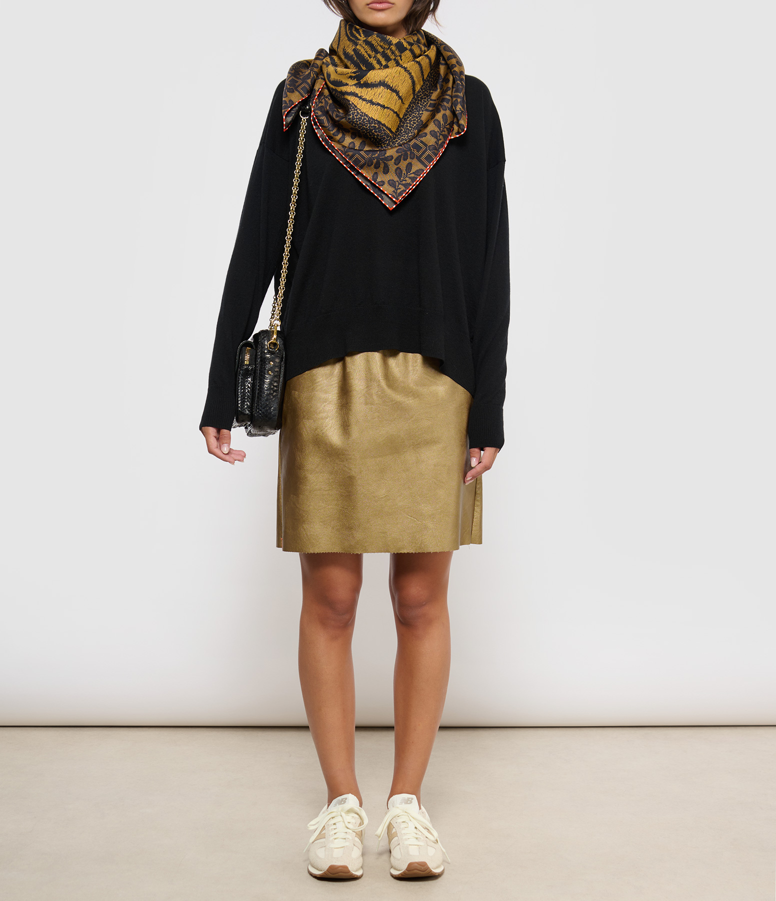 Newmini Brass Short Skirt