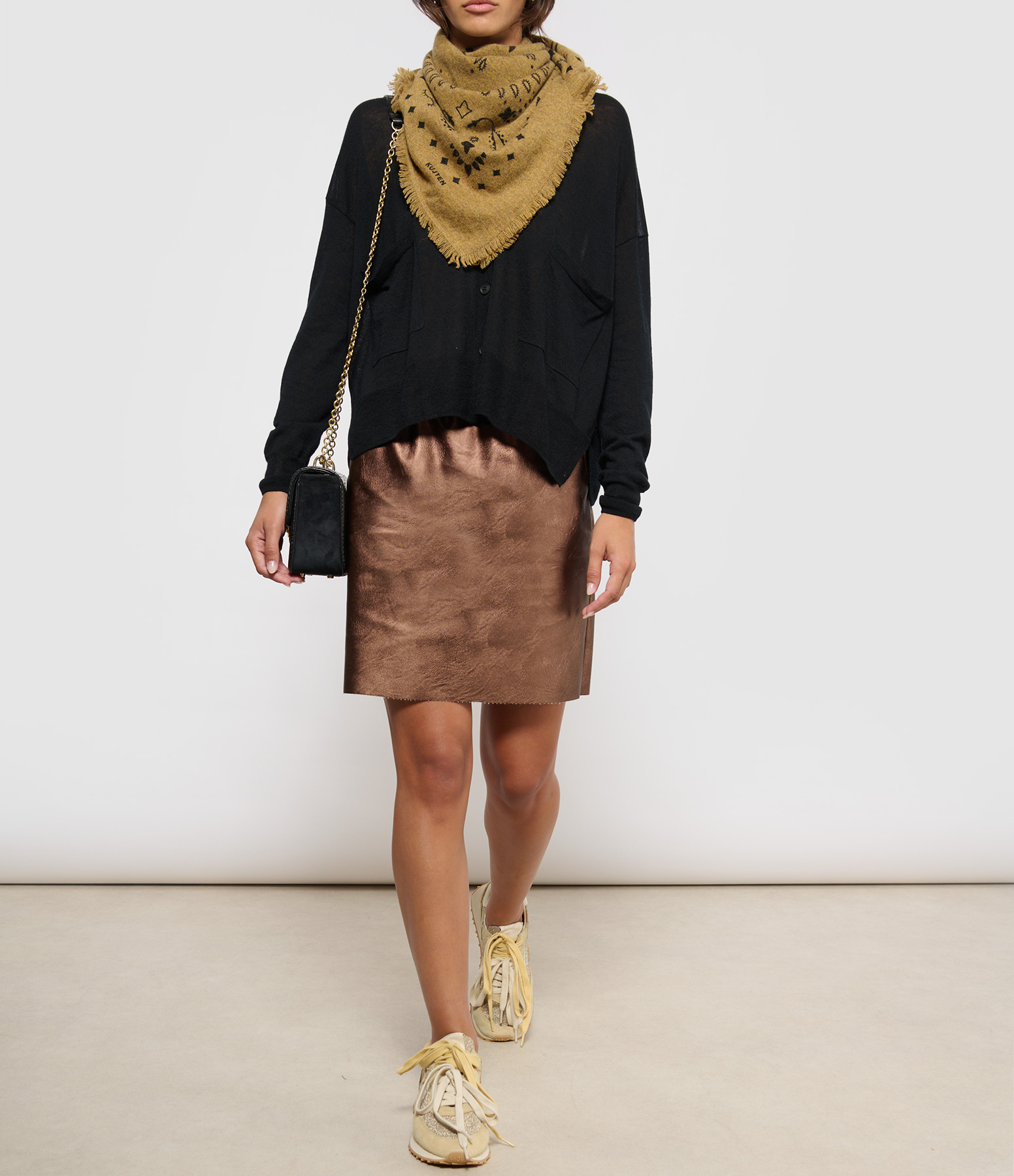 Newmini Brown Short Skirt