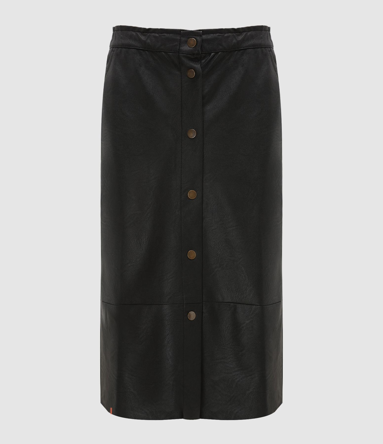 Snapvegan Black Midi Skirt