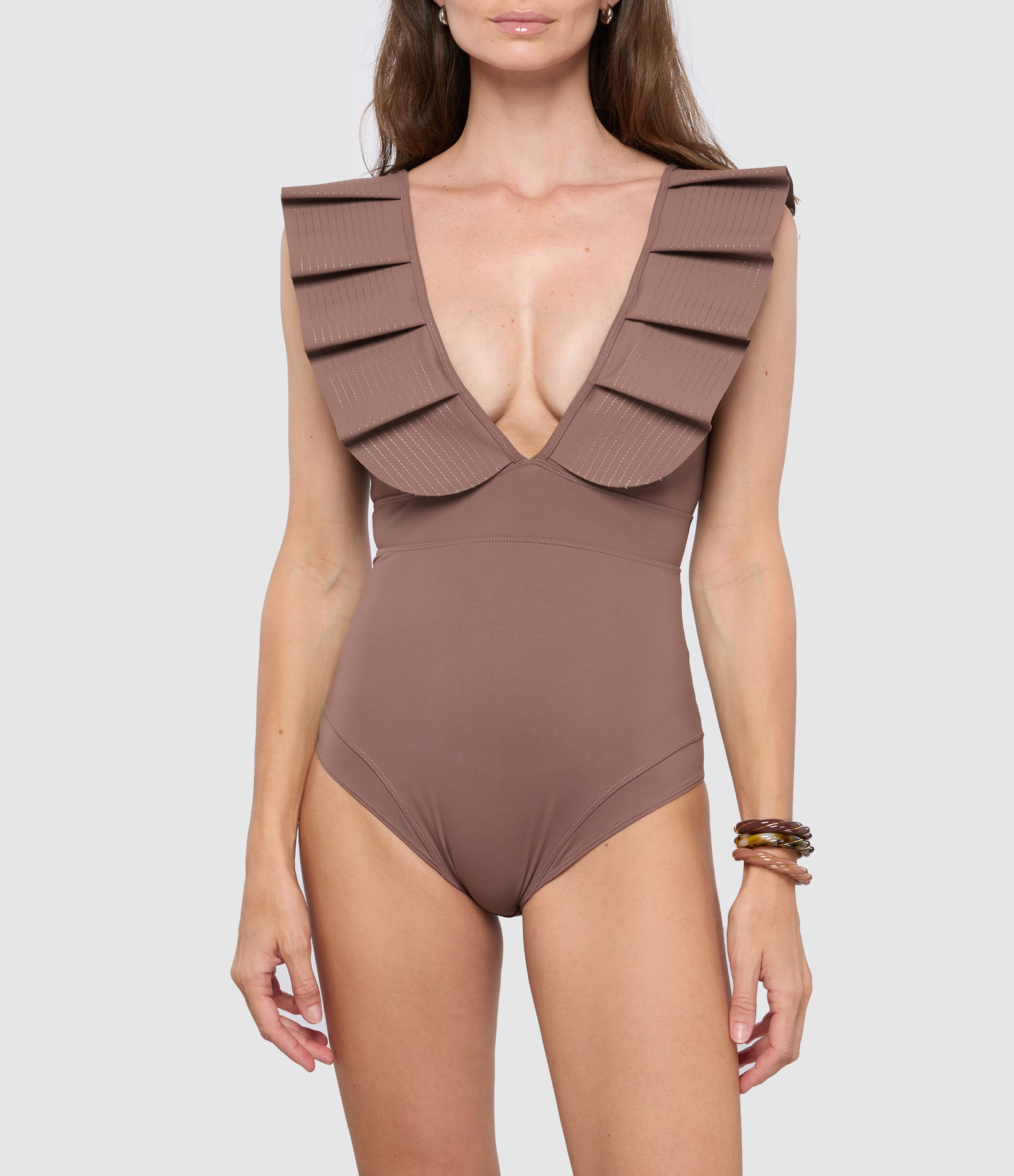 Isabela Light Brown Swimsuit