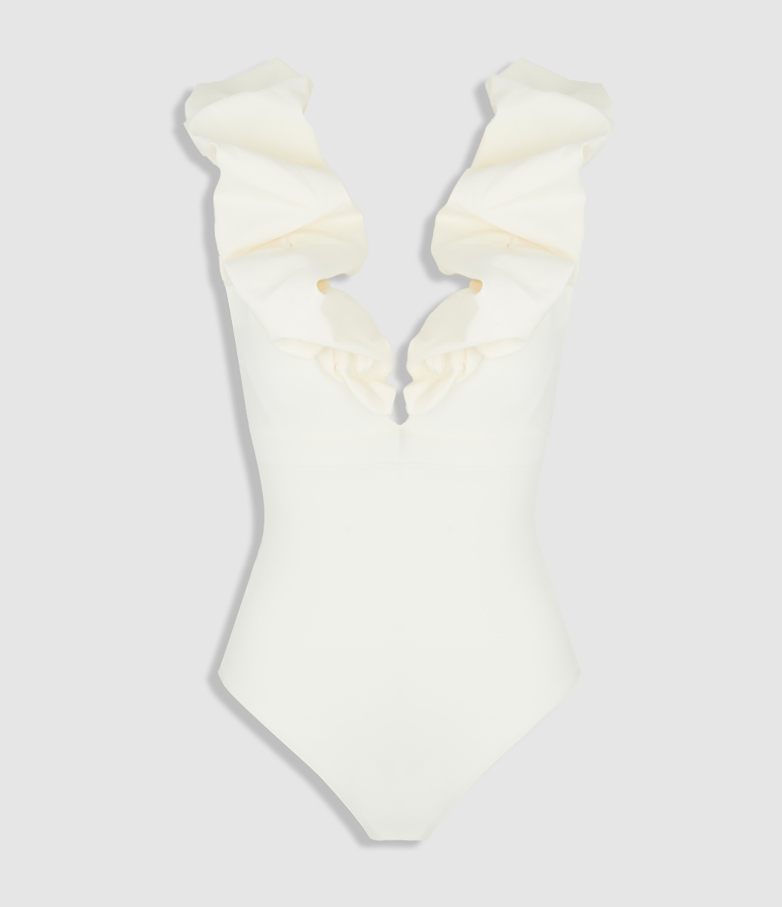 Palazzo One-Piece Swimsuit in Cream White