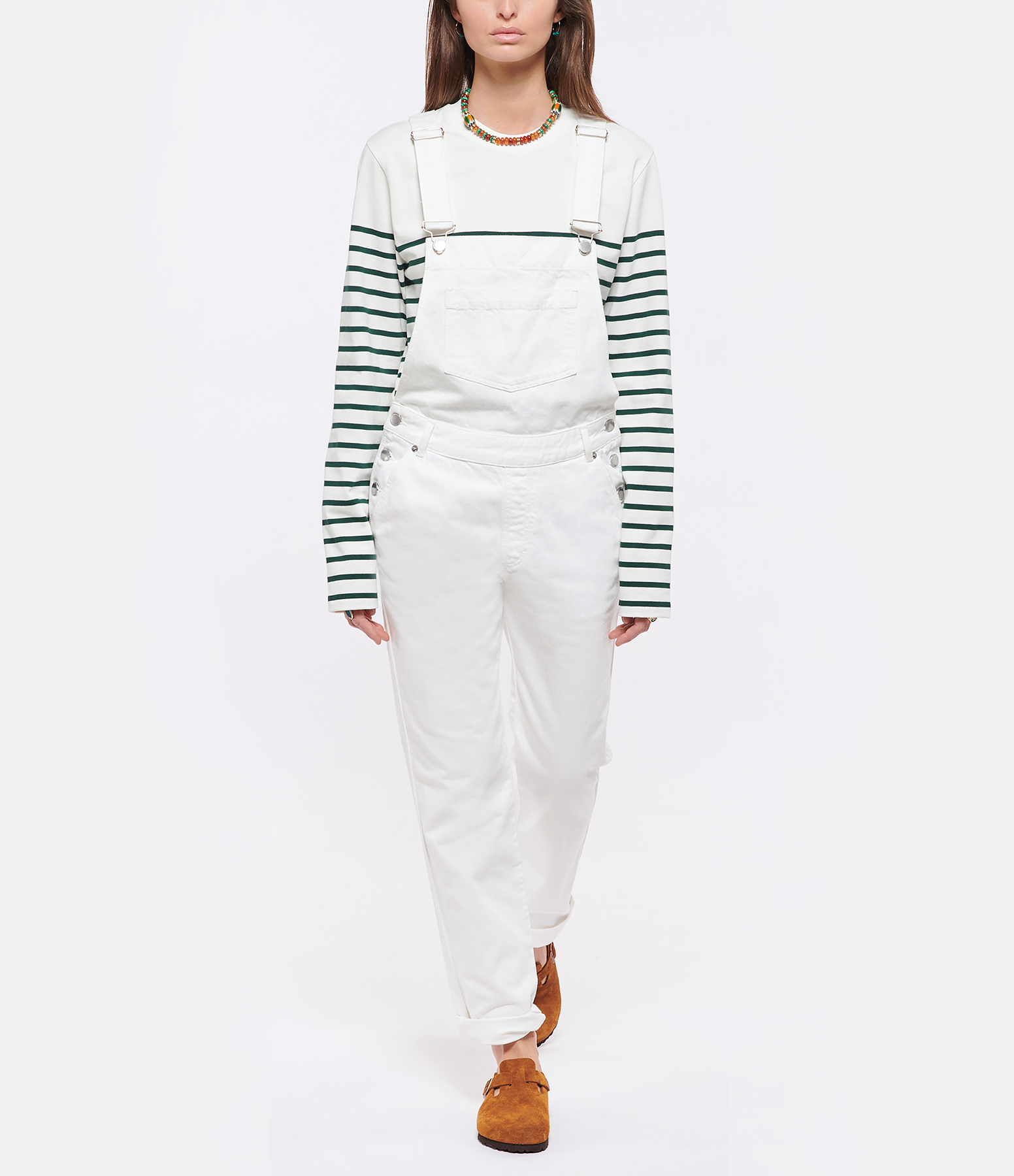 Bérenice White Denim Dungarees