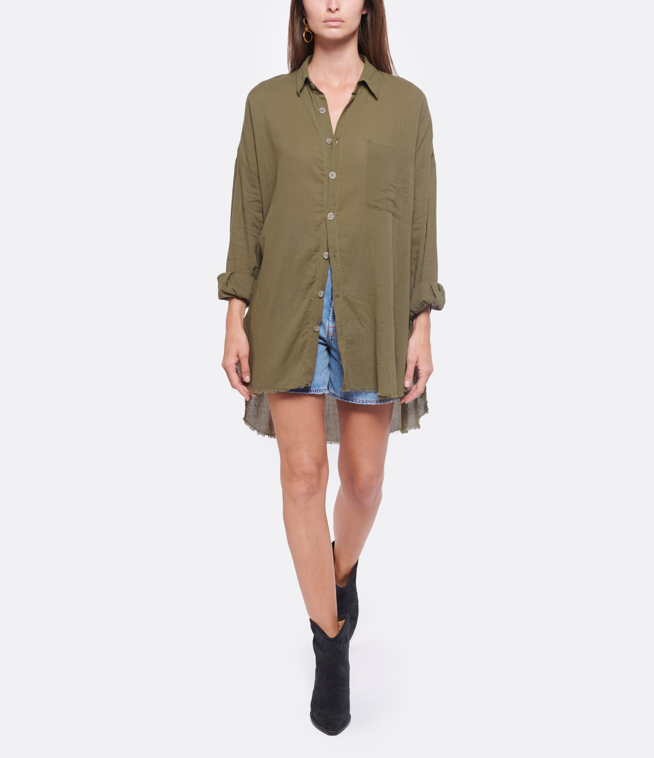 Mykonos Cotton Dress in Khaki