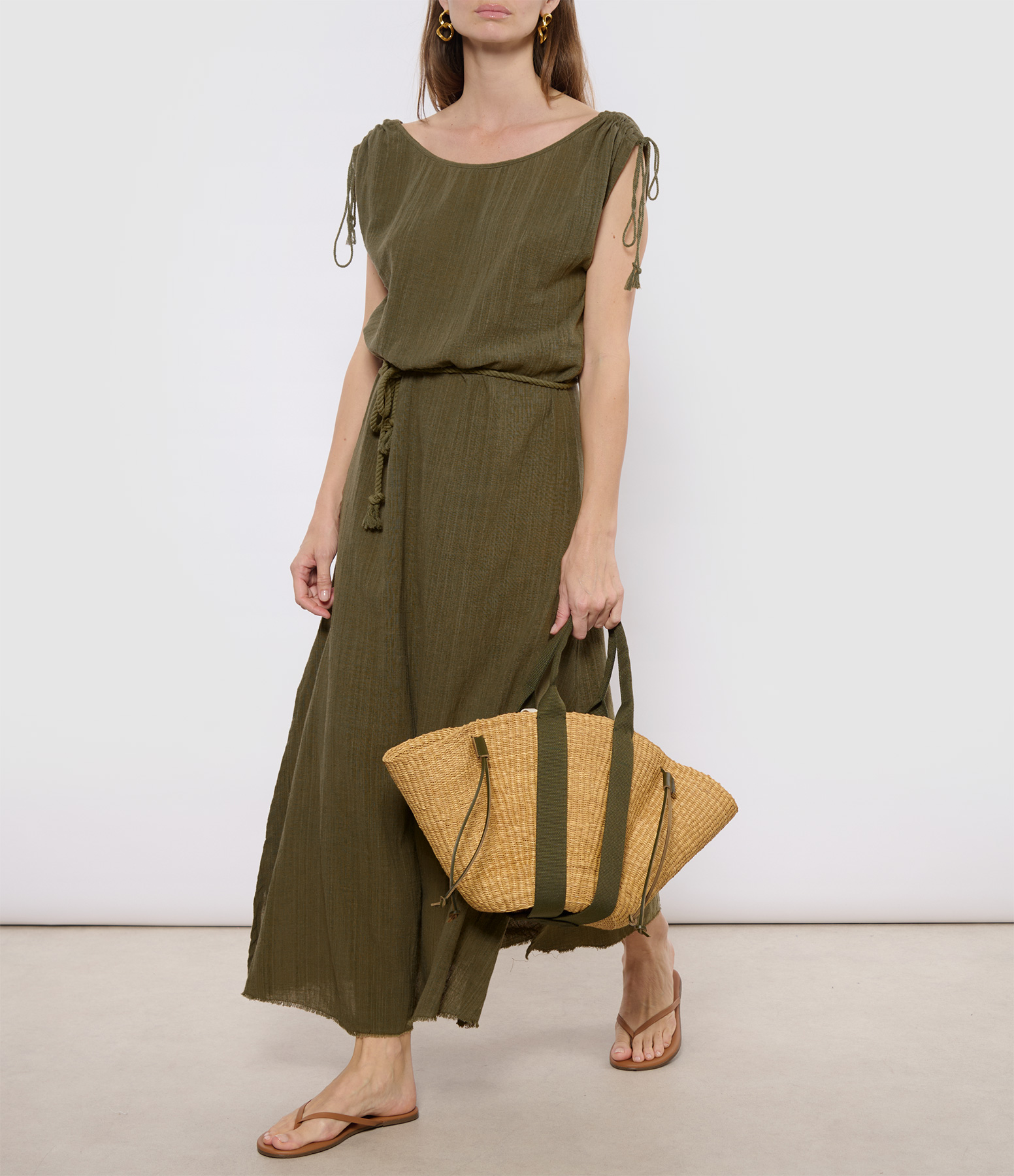Alexandria Khaki Maxi Dress
