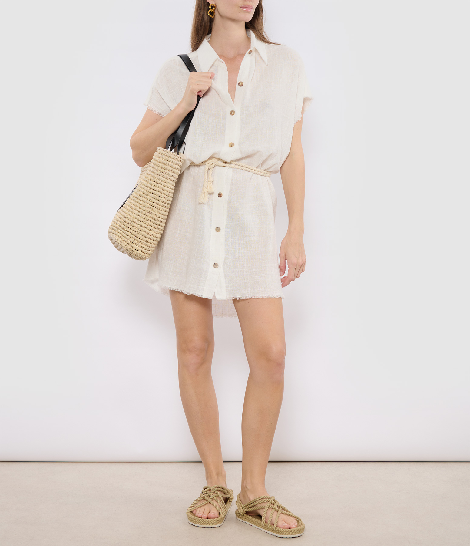 Mykonos Off-White Short Dress