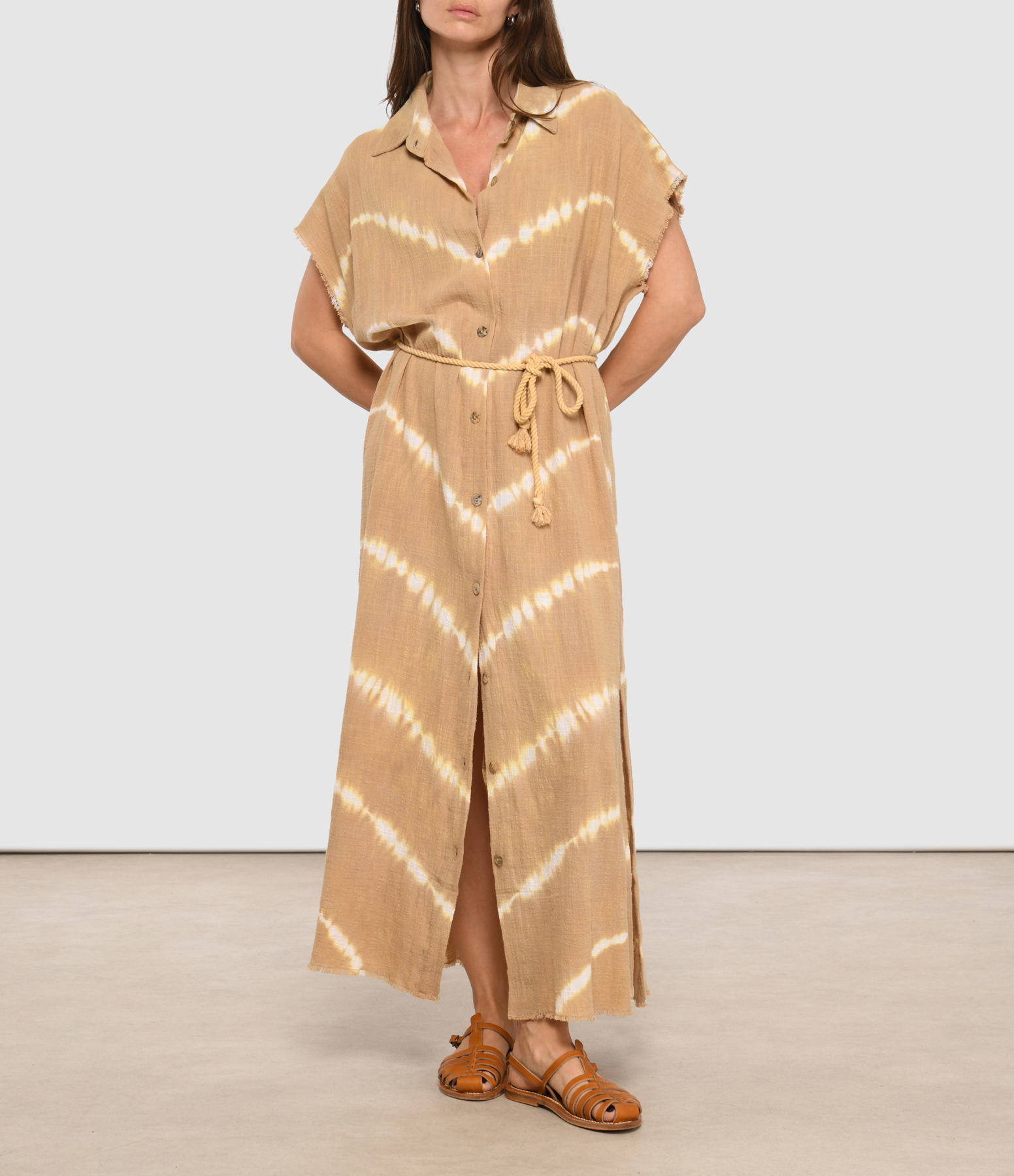 Santorini Tie-Dye Sesame Dress
