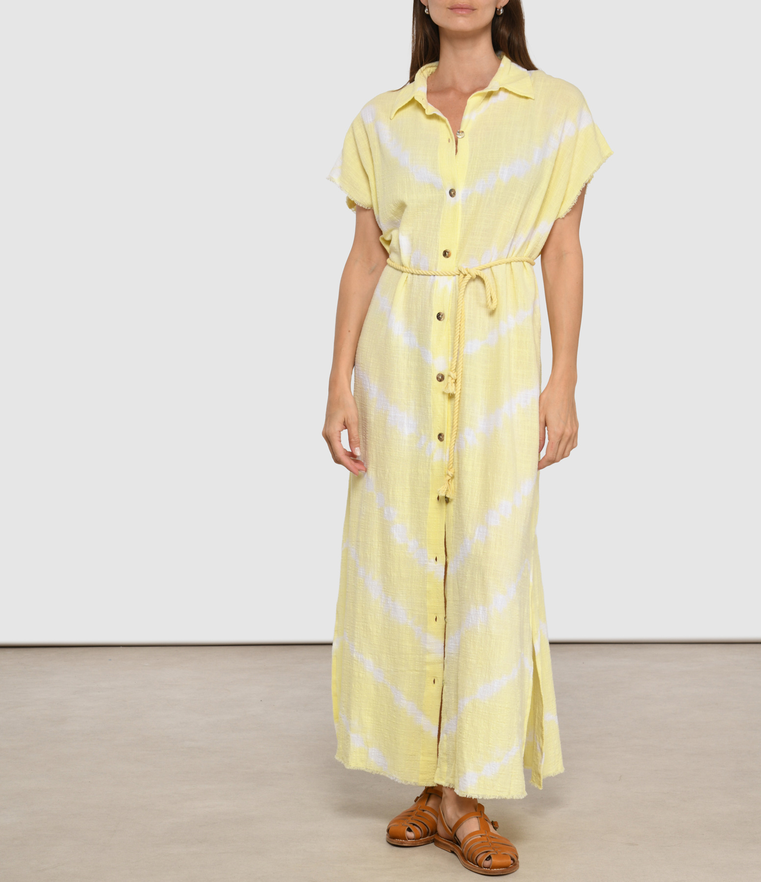 Santorini Lemon Tie-Dye Dress