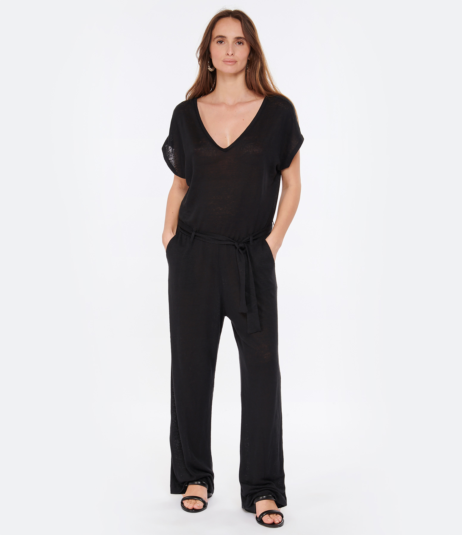 Black Linen Jumpsuit