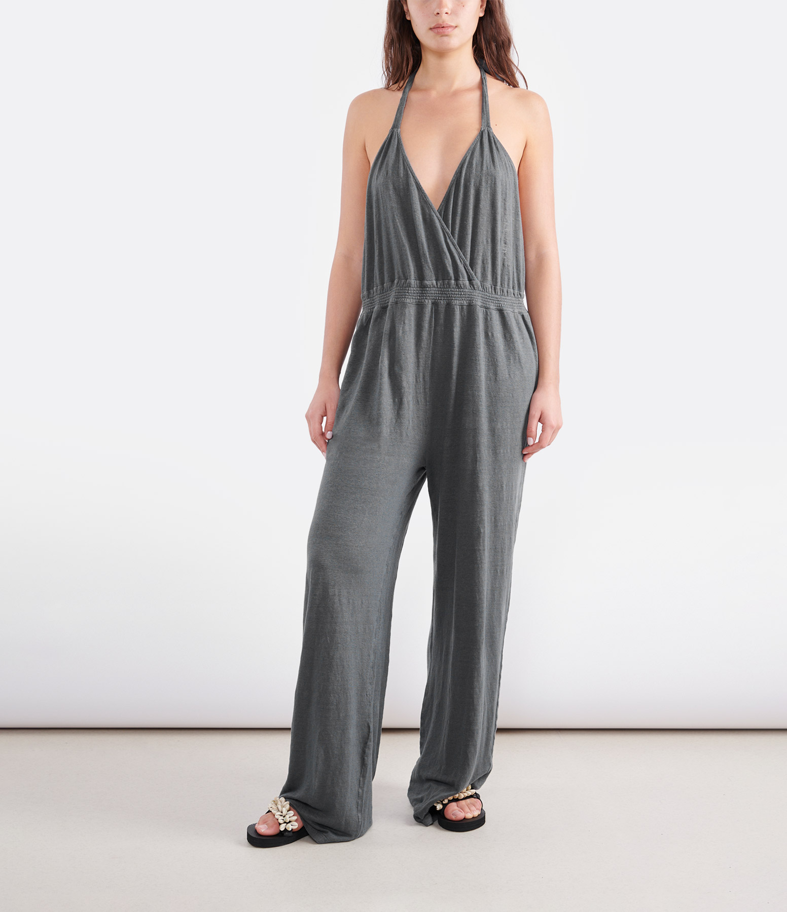 Grey Linen Jumpsuit