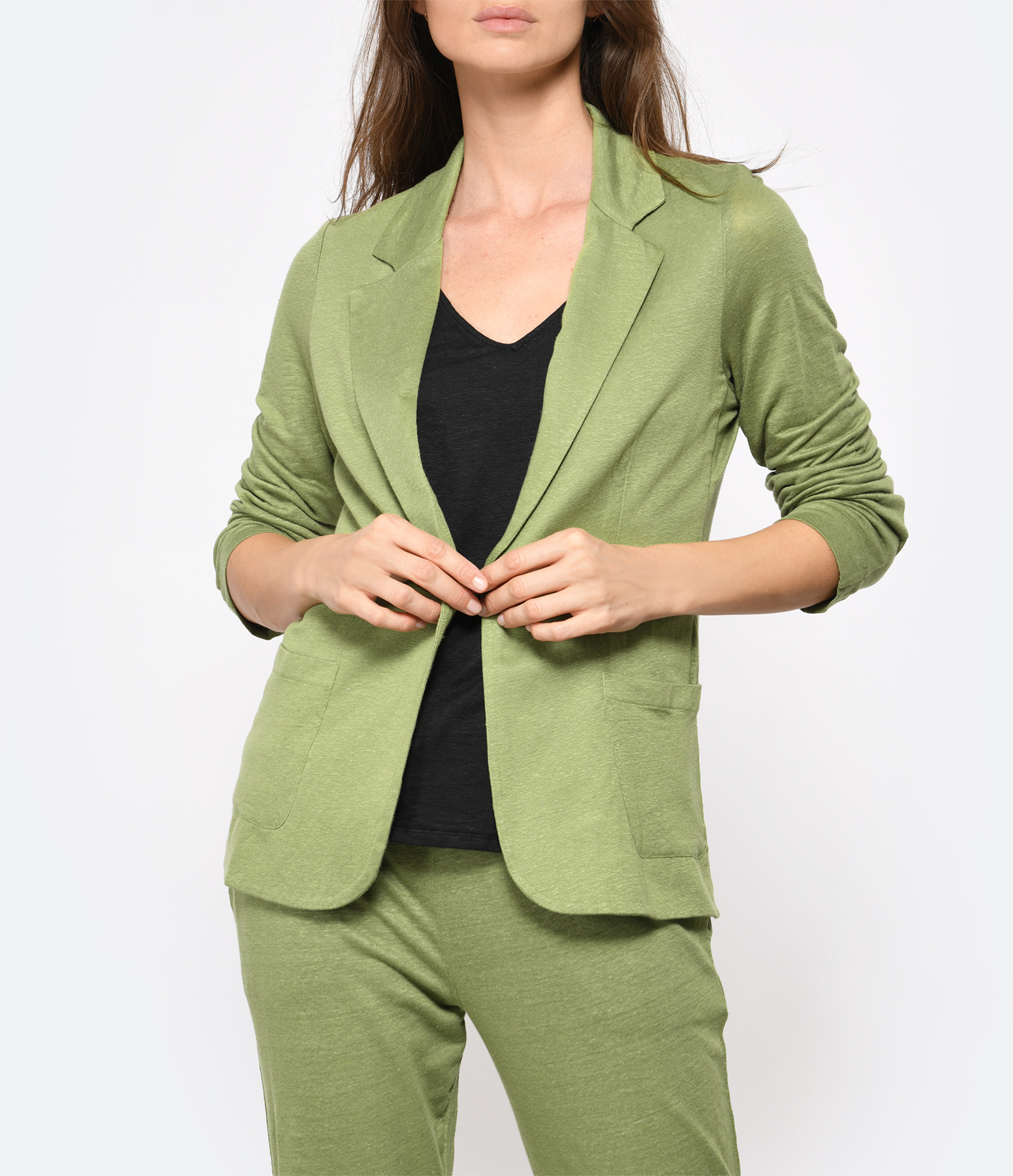 Cactus Linen Flowy Blazer
