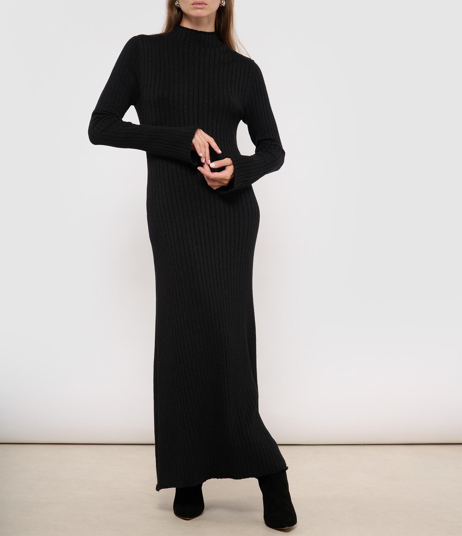 Black Metallic Maxi Dress