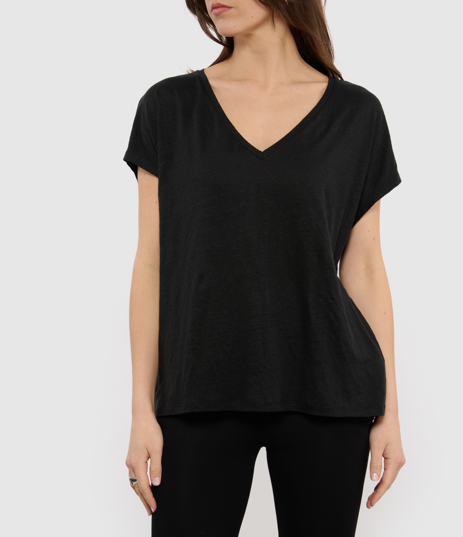 Black short-sleeved turtleneck