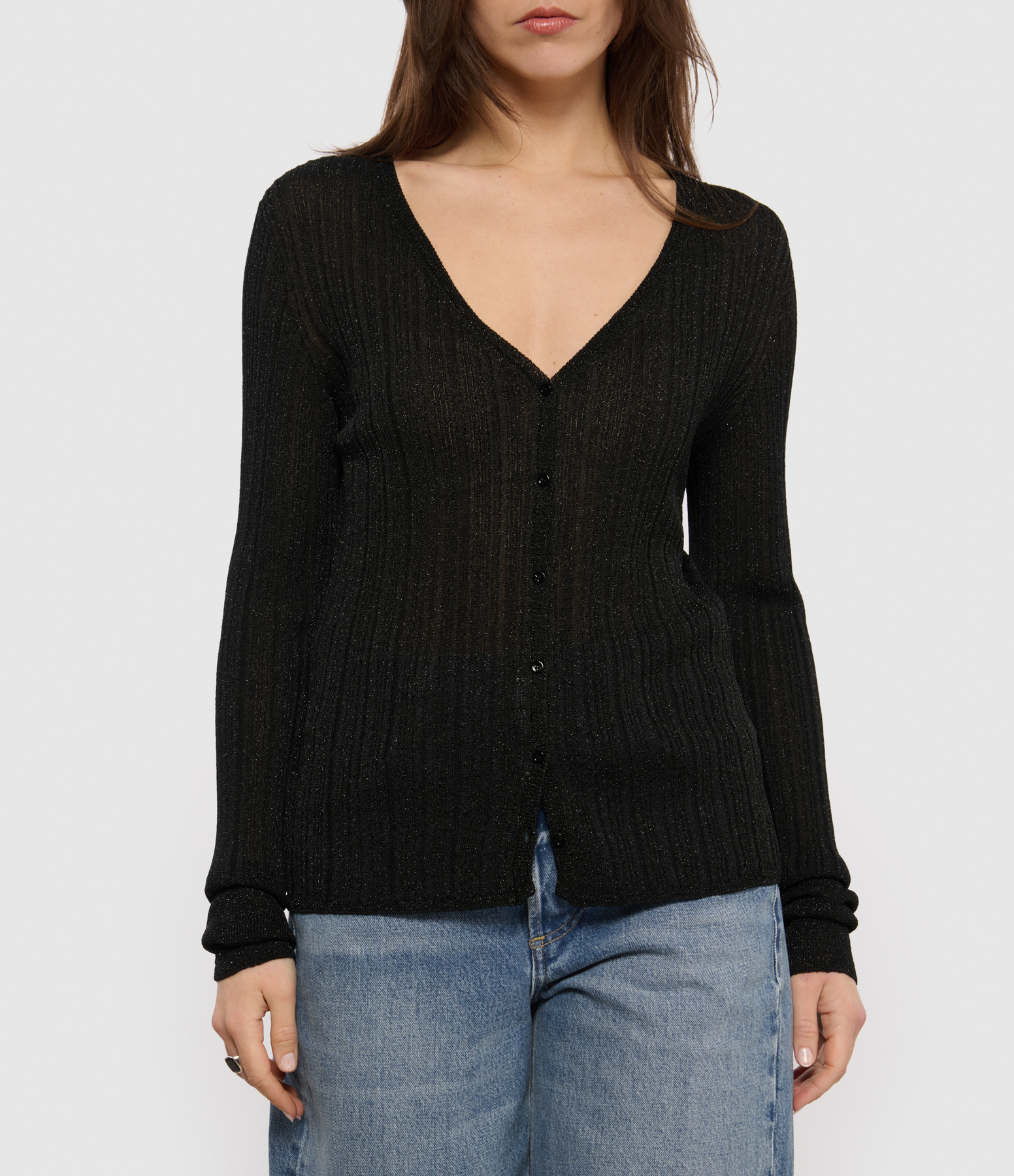 Black long-sleeved waistcoat