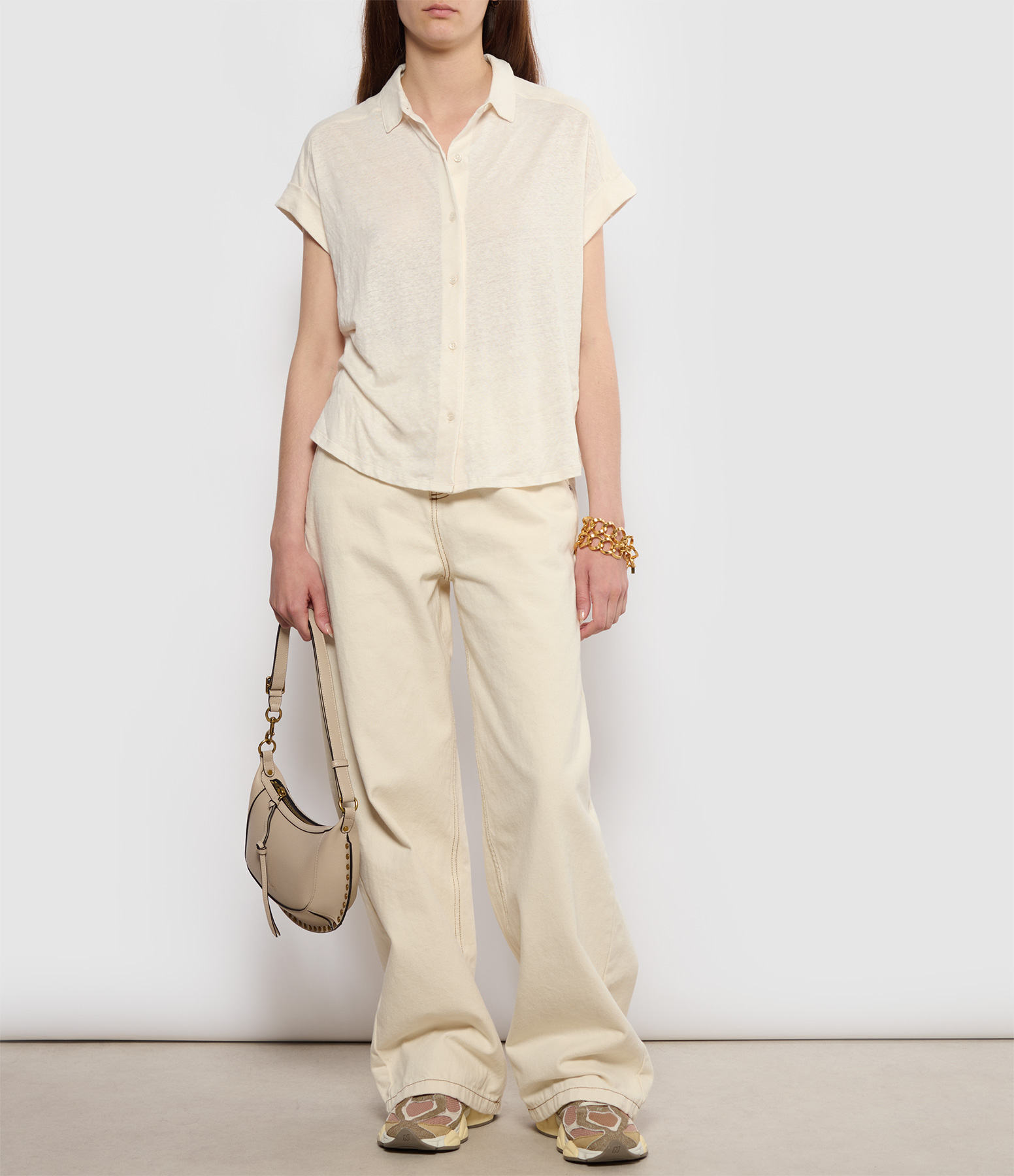 Beige Short-Sleeved Shirt
