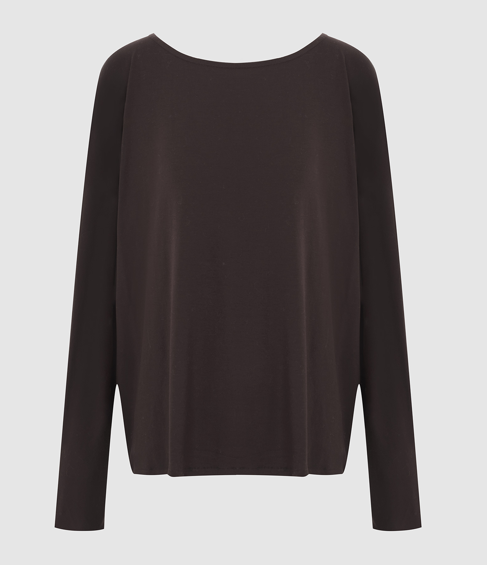 Purple Long-Sleeved Boat-Neck T-shirt