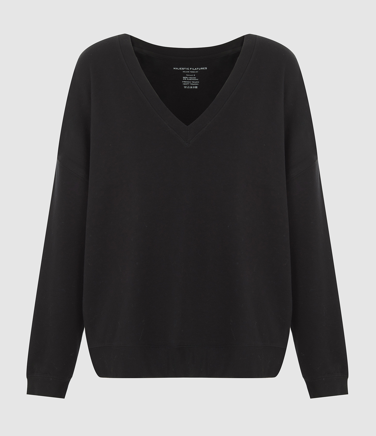 Black V-neck Sweatshirt