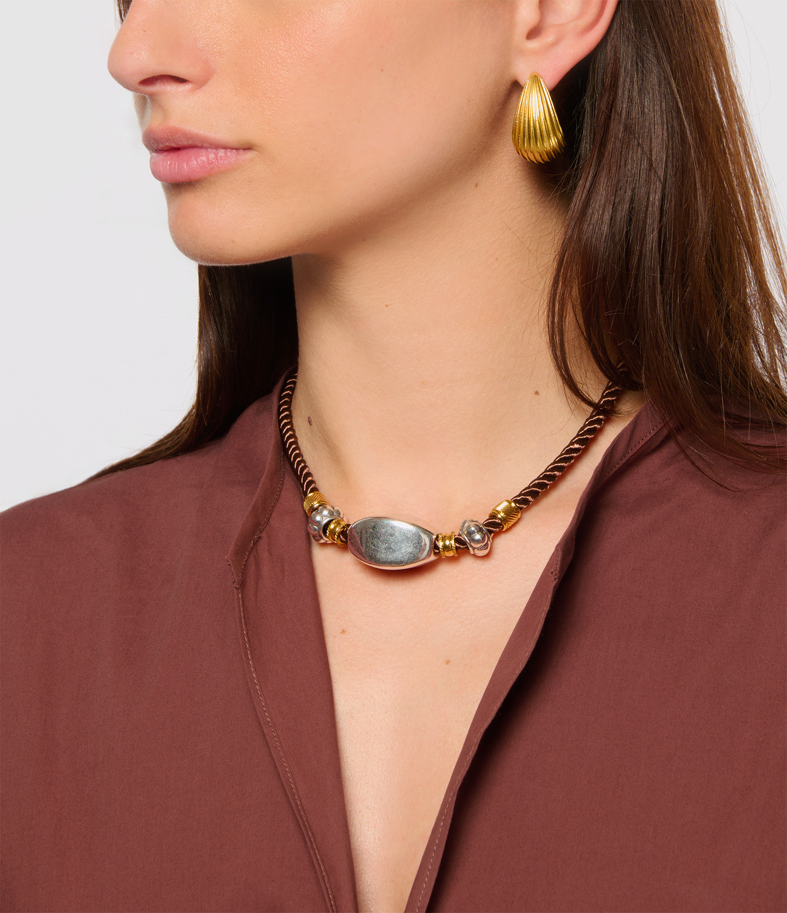 Nia Brown Cord Necklace