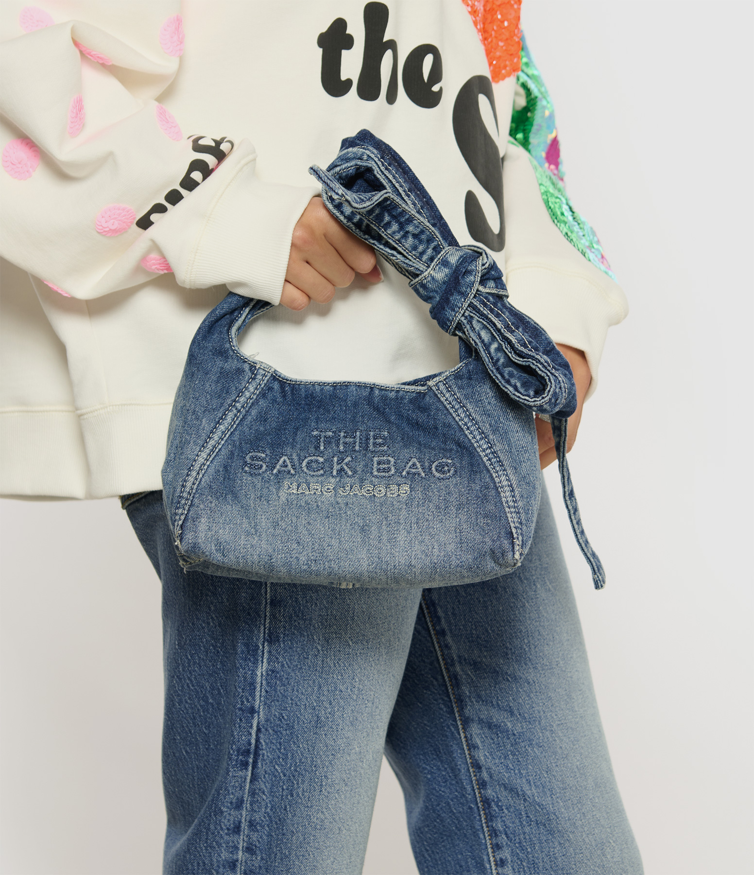 The Mini Sack Bag, Medium, Indigo Wash