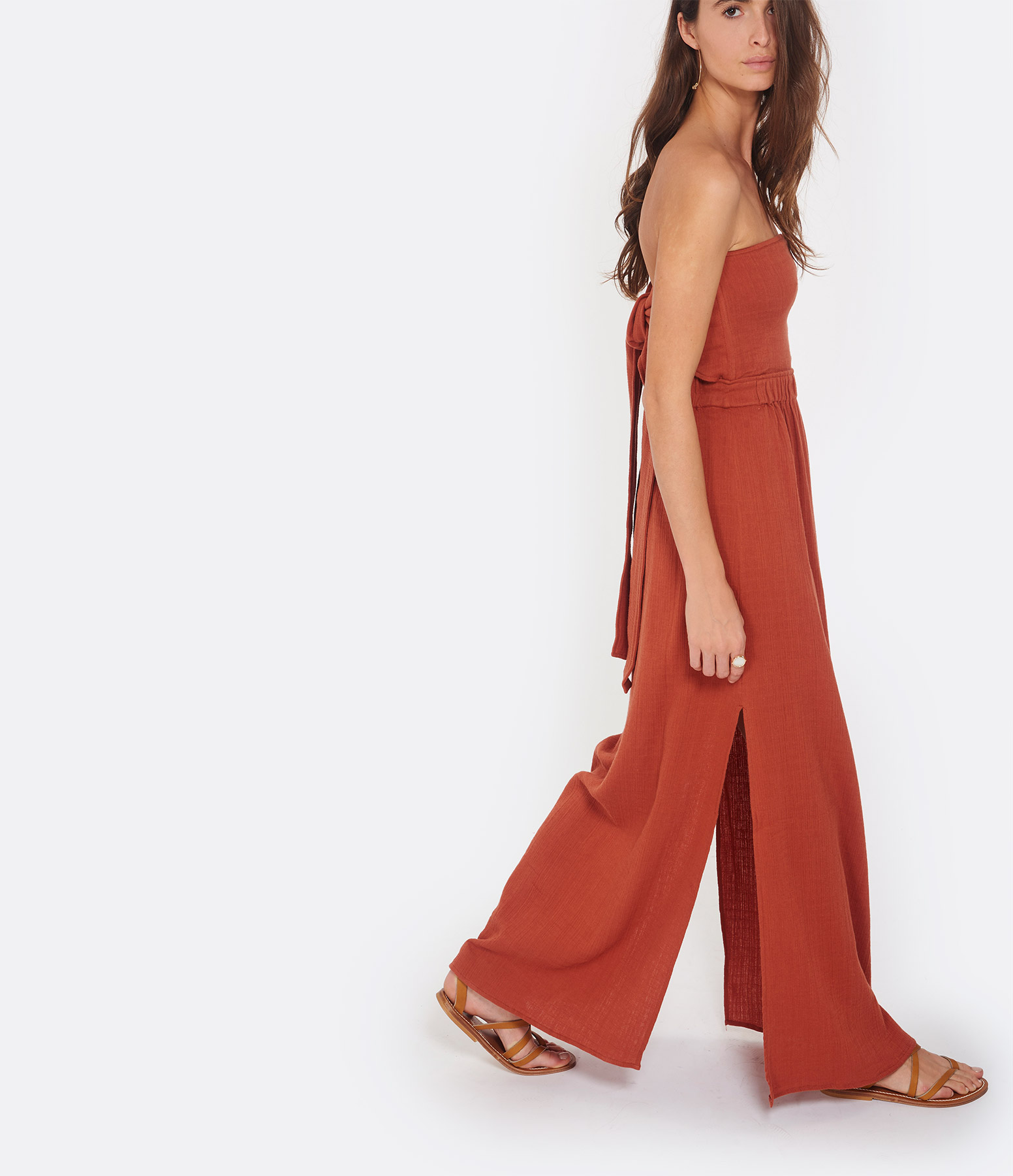 Hanita Misty Long Dress, Auburn Cotton