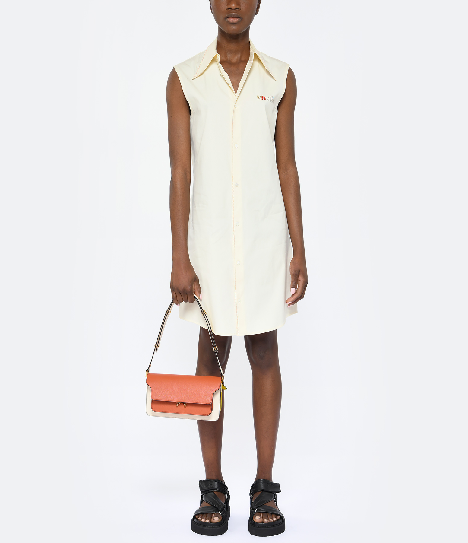Short Yellow Antique Cotton Dress