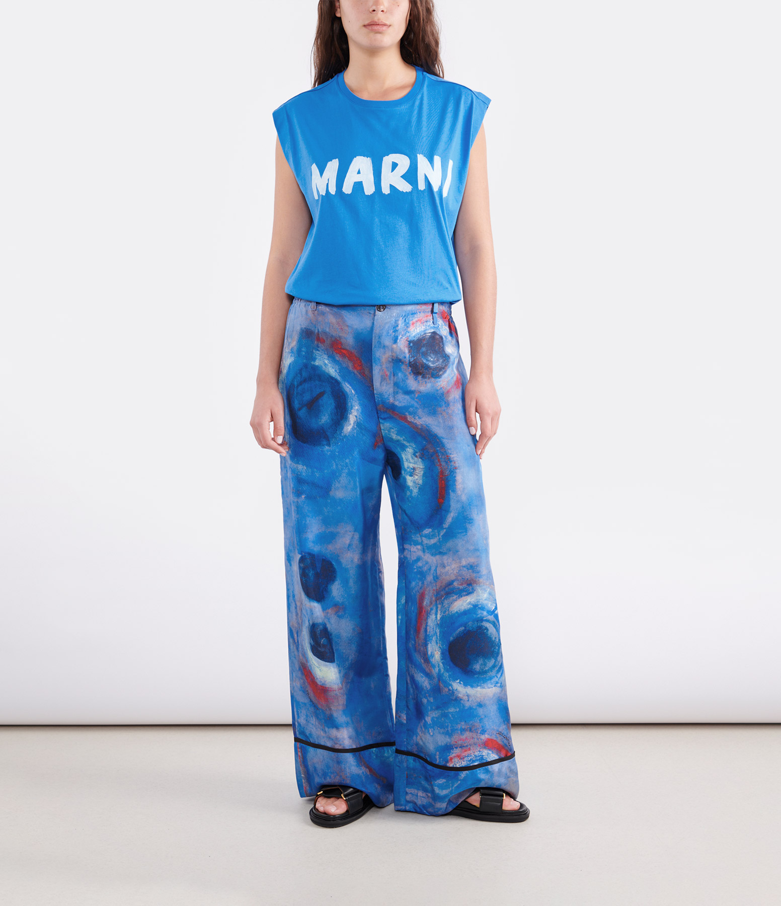 Cobalt Silk Trousers