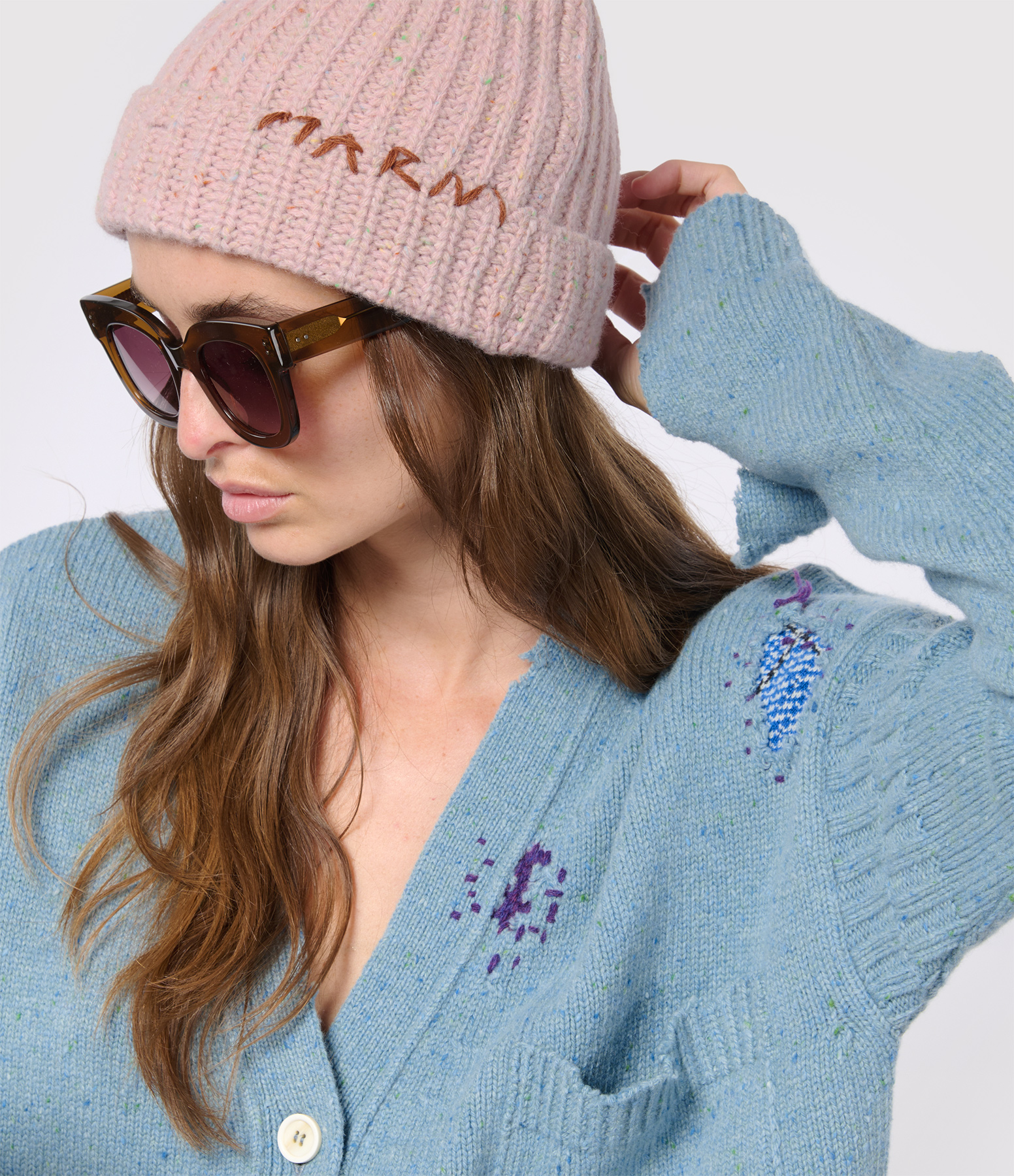 Peony Pink Wool Beanie