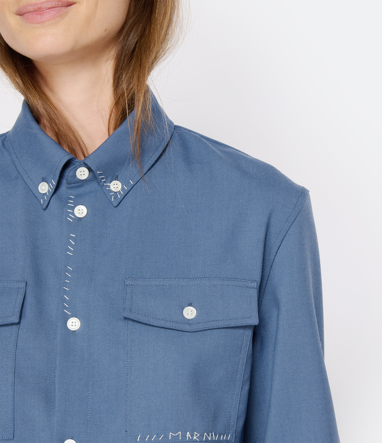 Sapphire Blue Wool Shirt