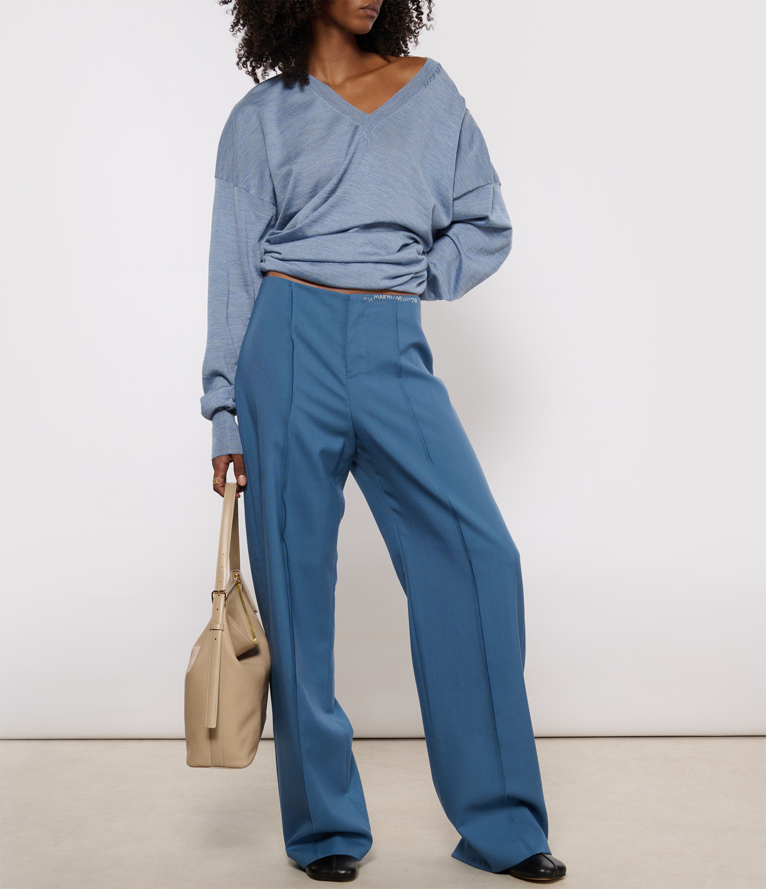 Sapphire Blue Wool Trousers