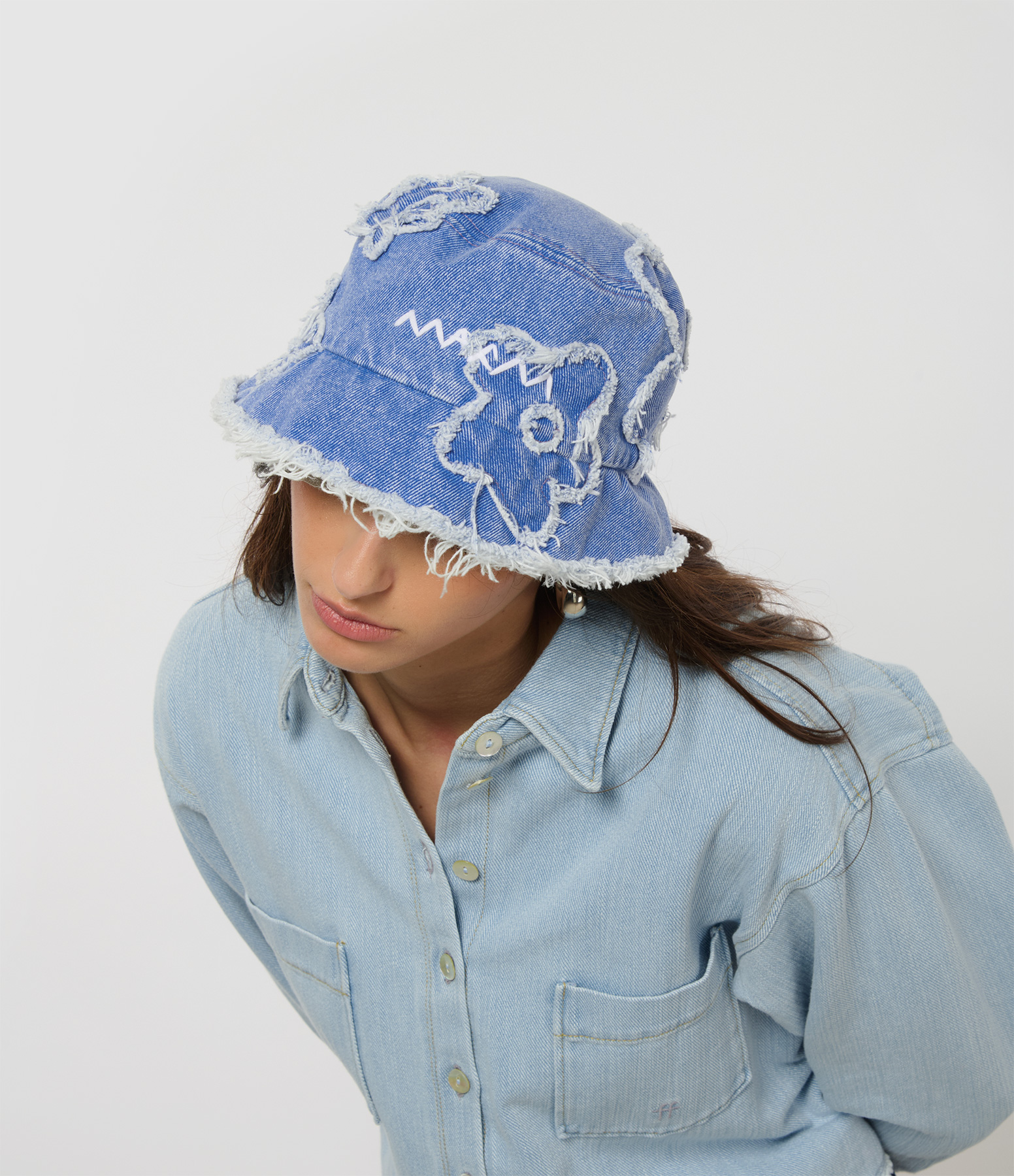 Cobalt Floral Beanie