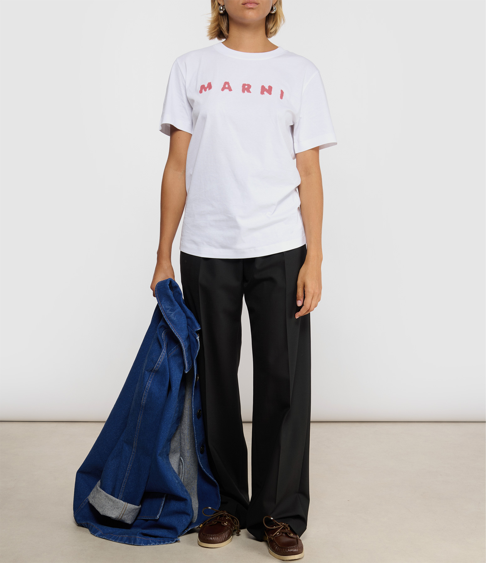 White Lily T-shirt with Red Painted Logo